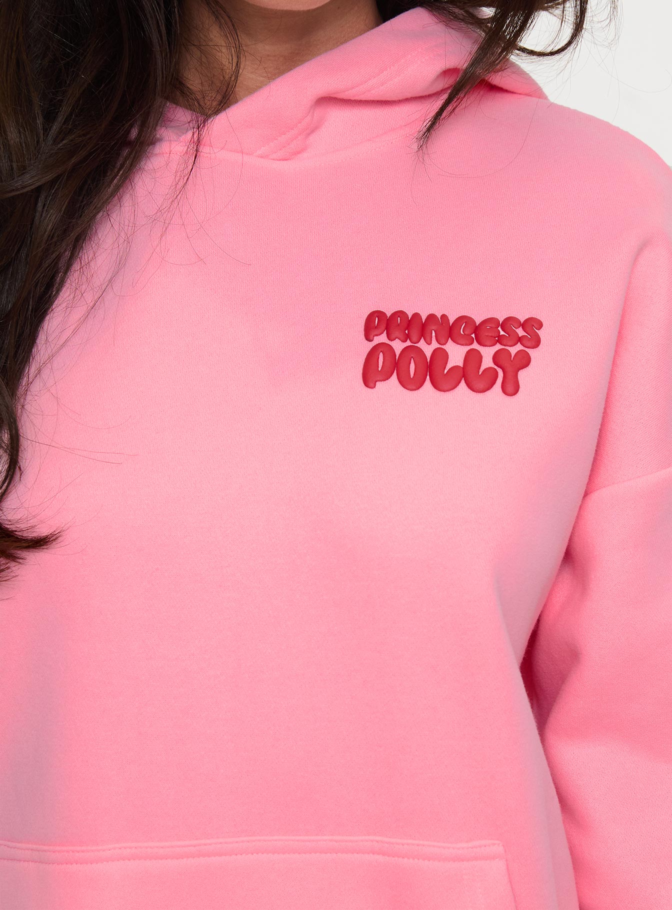 Princess Polly Hooded Sweatshirt Bubble Text Pink / Red、mySite、solidvoid