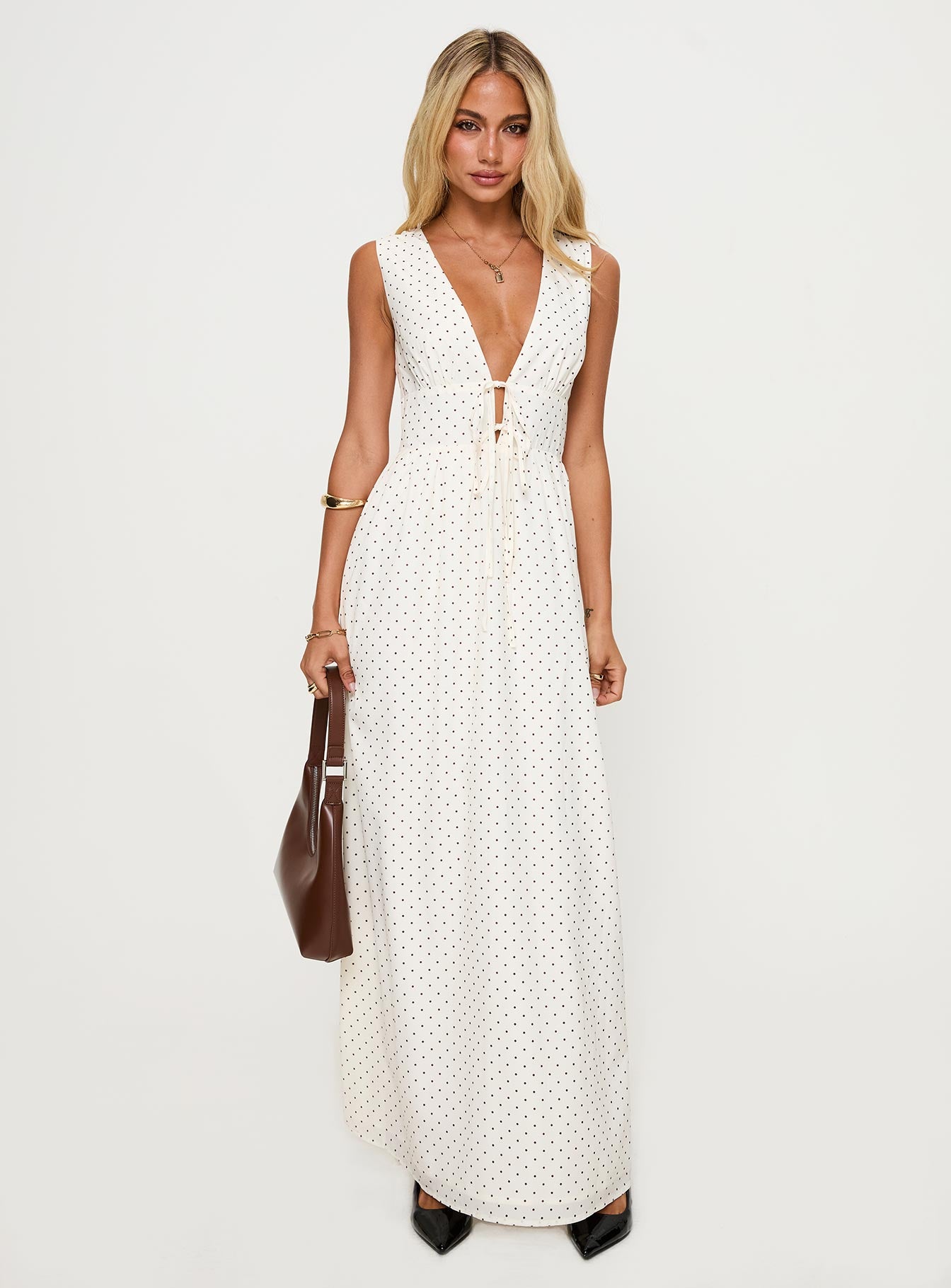 Pokey Maxi Dress Cream / Polka Dot、mySite、solidvoid