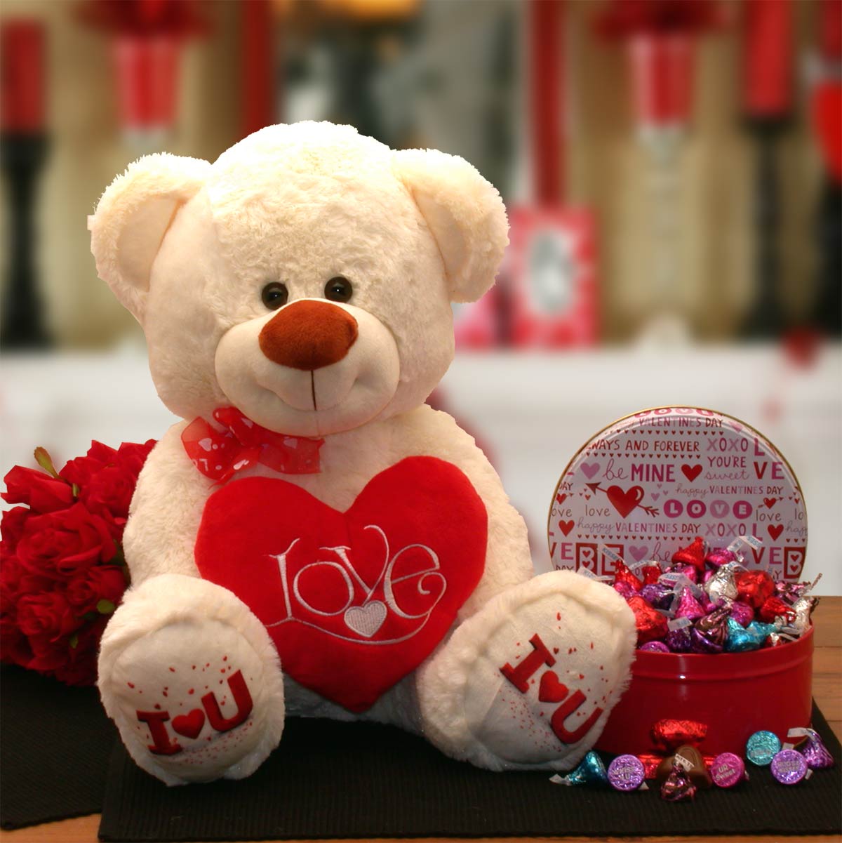 Love & Kisses Valentine Teddy Bear Gift Set、mySite、camillekostekn