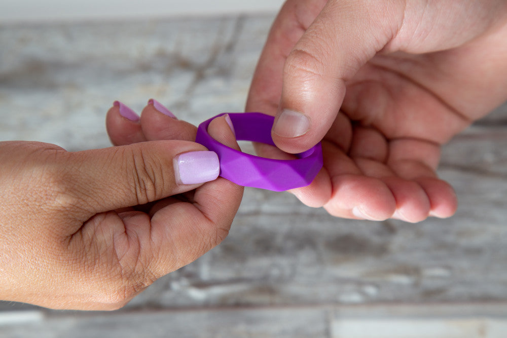 Wellness By Blush™ | Geometric Purple UltraSilk® Penis Ring - Made with Puria™ Silicone、mySite、bottomscart