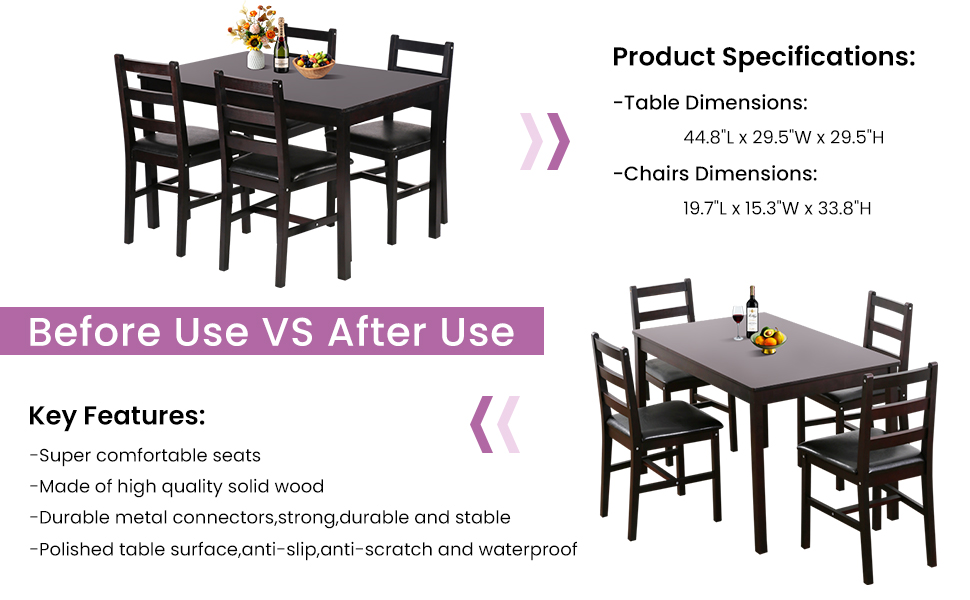 kitchen table chairs set of 4