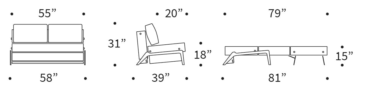 Cubed Full Size Sofa Bed With Dark Wood Legs、mySite、neckold