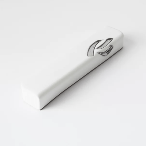 Small Ceramic Mezuzah Case with Silver by Yahalomis - (Choice of Color)、mySite、topwebapps
