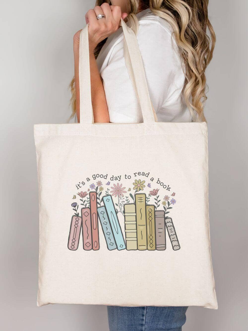 It's a Good Day to Read a Book Cotton Canvas Tote Bag、mySite、camillekostekn