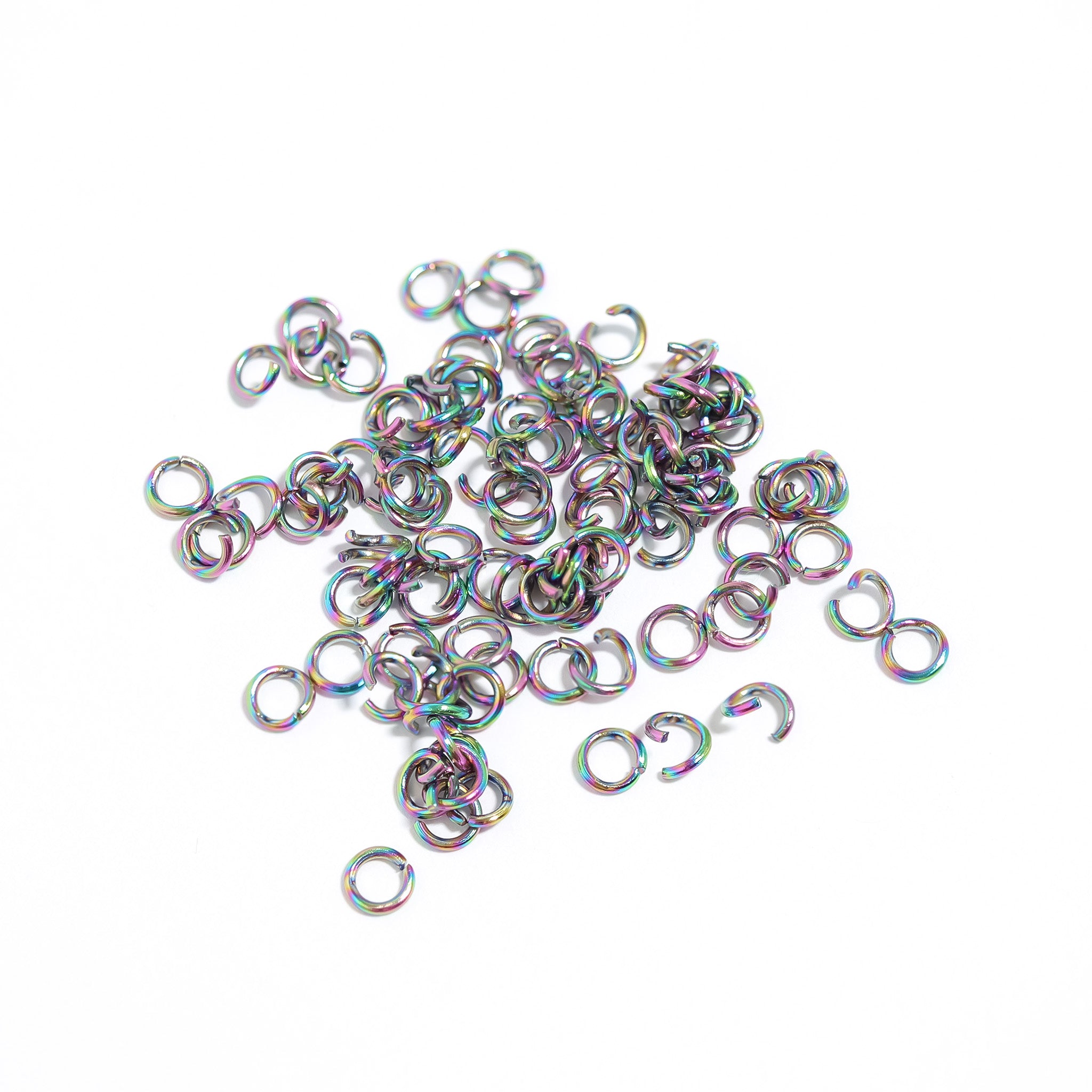 100 Pack Stainless Steel Rainbow Open Jump Rings / ENC0025、mySite、dreamappss