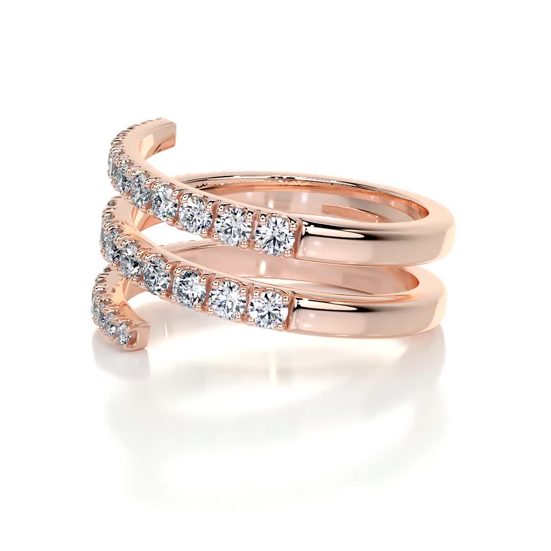 Carrie Diamond Wedding Ring (1 Carat) -14K Rose Gold、mySite、hinf8tx79