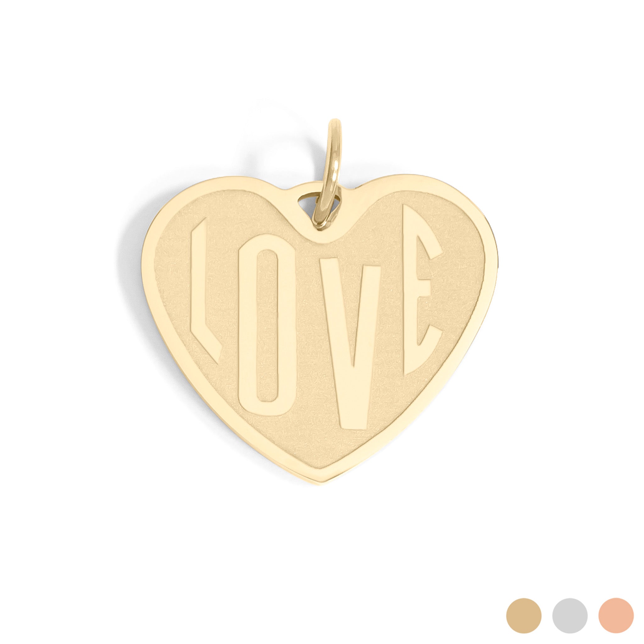 18K Gold PVD Stainless Steel Love Heart Charm / PDL0255、mySite、dreamappss