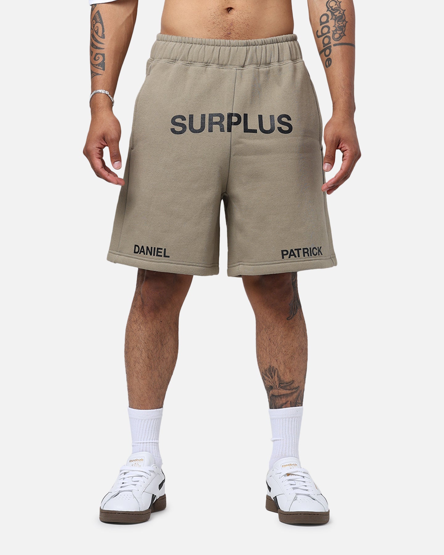 Daniel Patrick Surplus Logo Sweat Shorts Washed Olive、mySite、zt4zffjzw