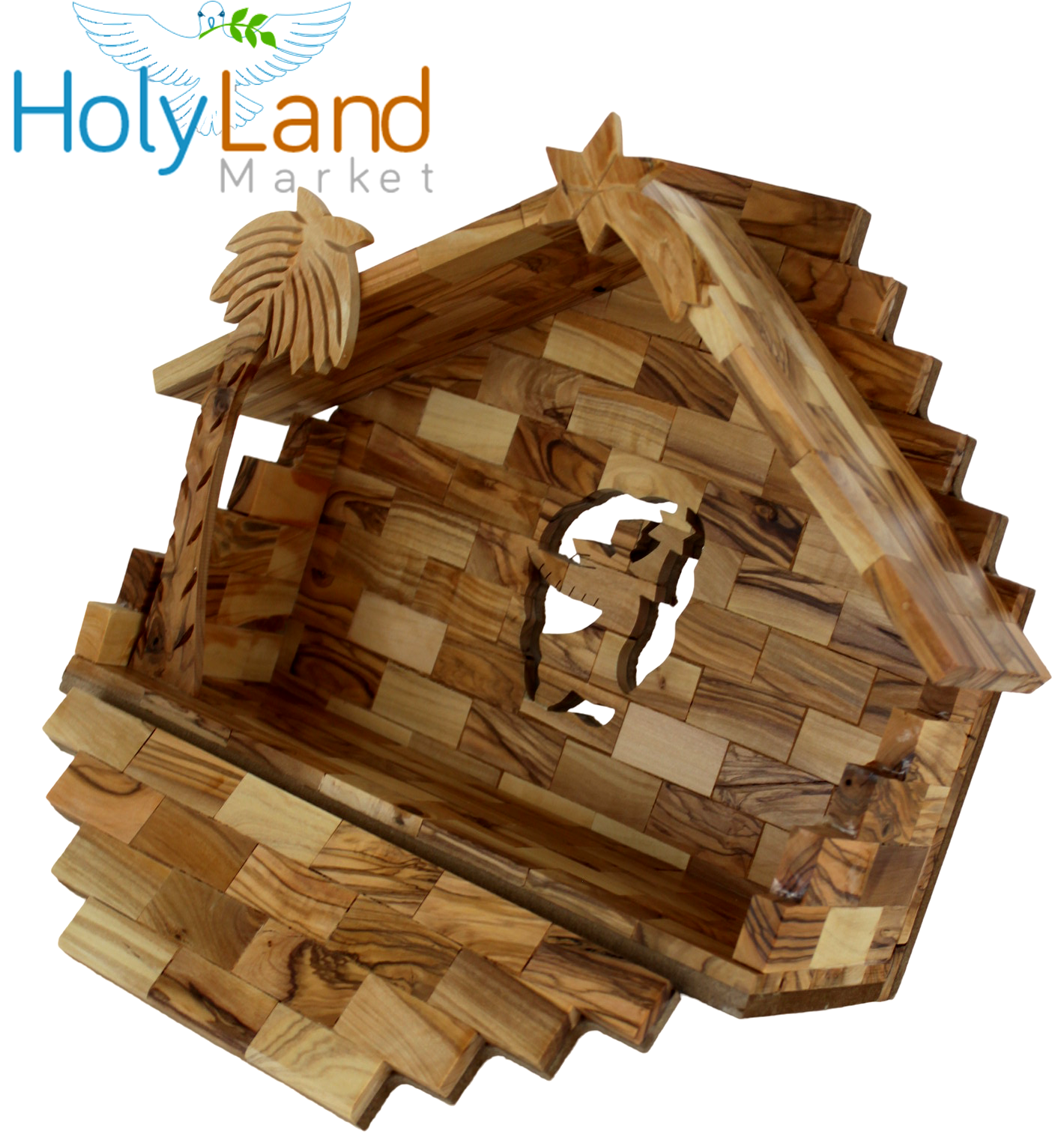 Holy Land Market Christmas Decorations Indoor - Inspirational Deluxe Olive Wood Nativity Set, Hand Carved by Christian Artisans in Bethlehem, Perfect Christmas Table Decor, 12 Piece Set、mySite、topwebapps