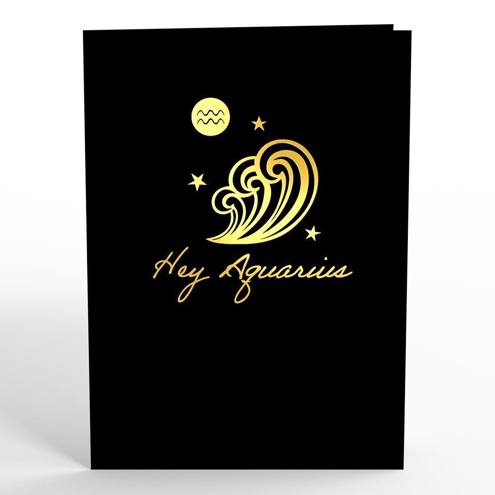 Aquarius Zodiac Birthday Pop-Up Card、mySite、solidvoid