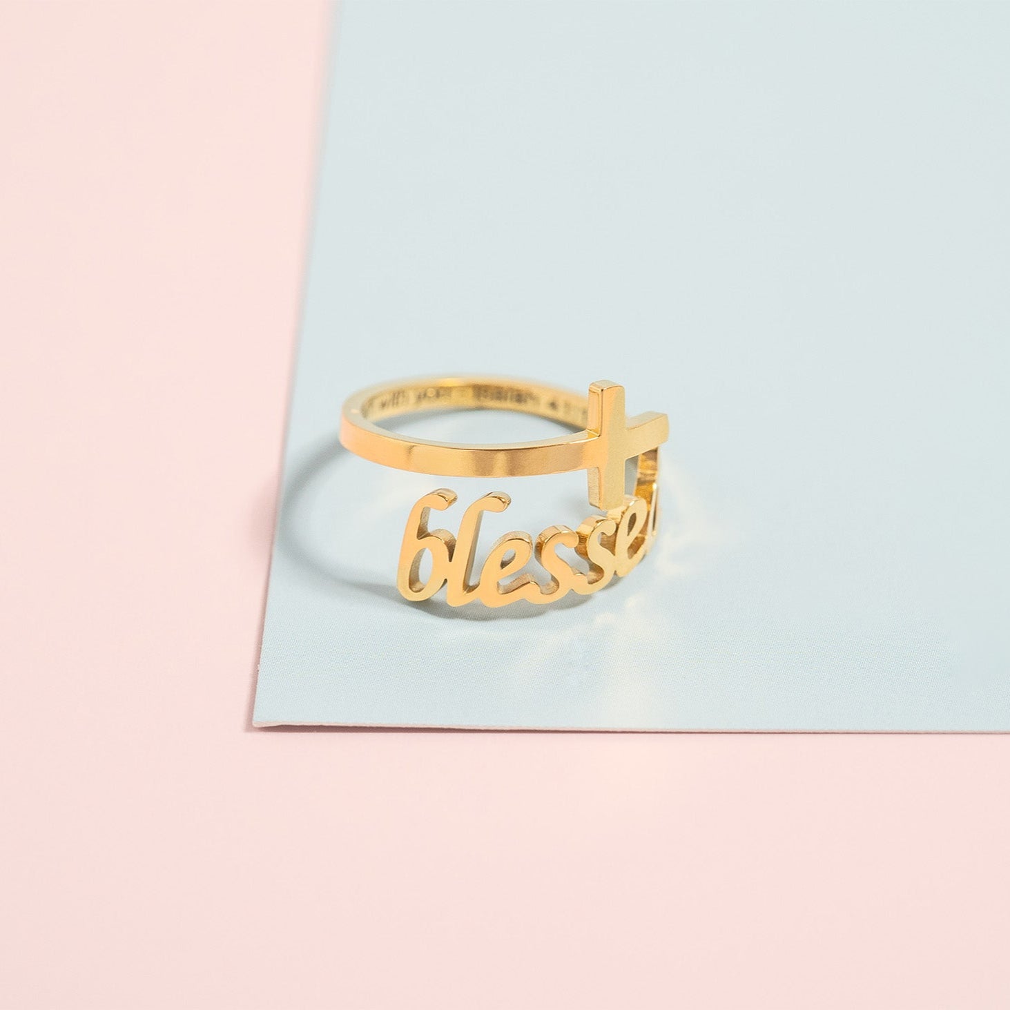 18K Gold PVD Stainless Steel Adjustable Blessed Ring / KSS0007、mySite、dreamappss