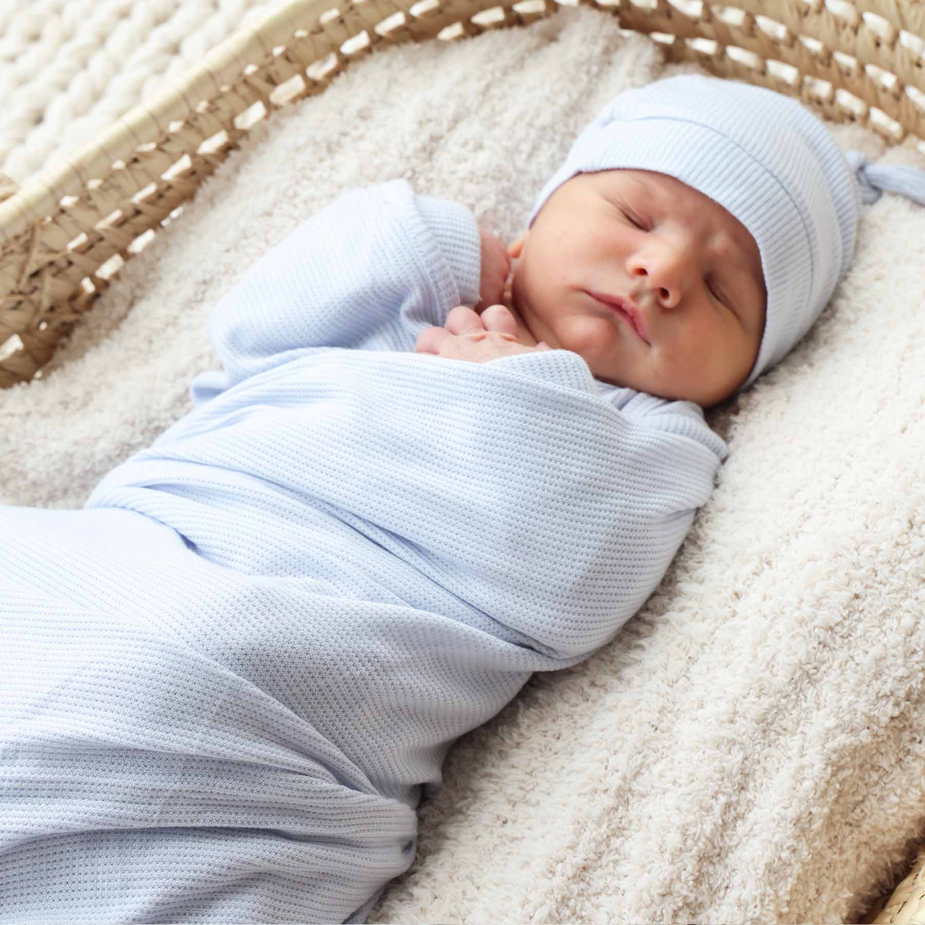  Ice Blue Bamboo Waffle Oversized Swaddle Blanket、mySite、layawaytickets