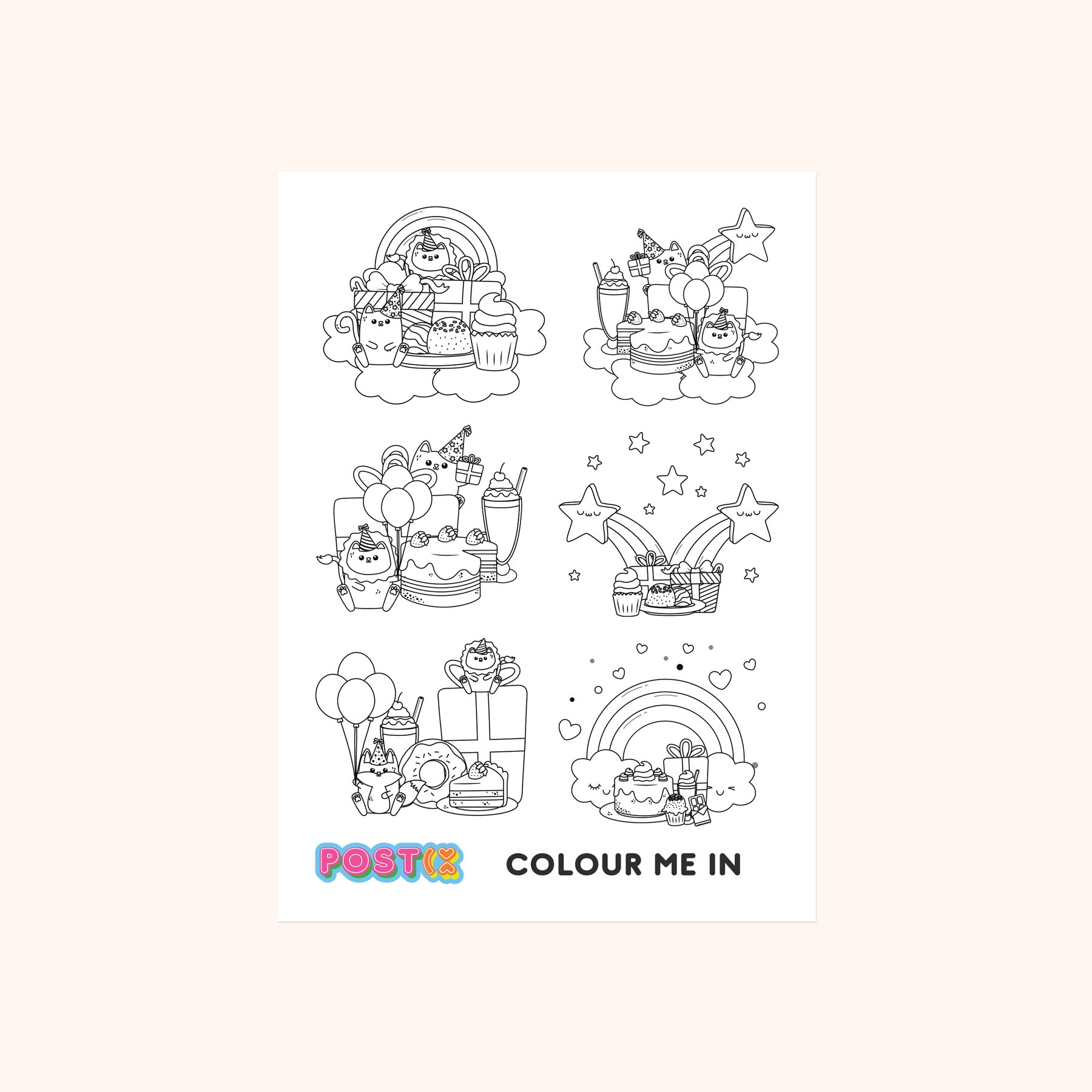  Partyland Coloring In Sticker Sheet、mySite、ghnorth