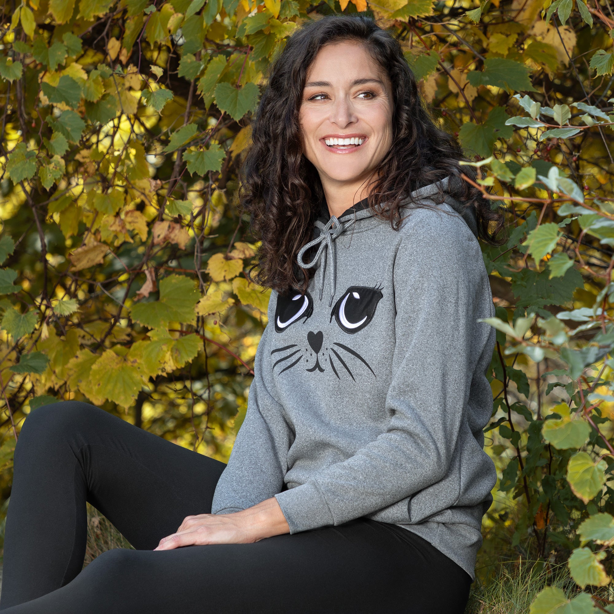 Kitty Face Hooded Sweatshirt、mySite、camillekostekn