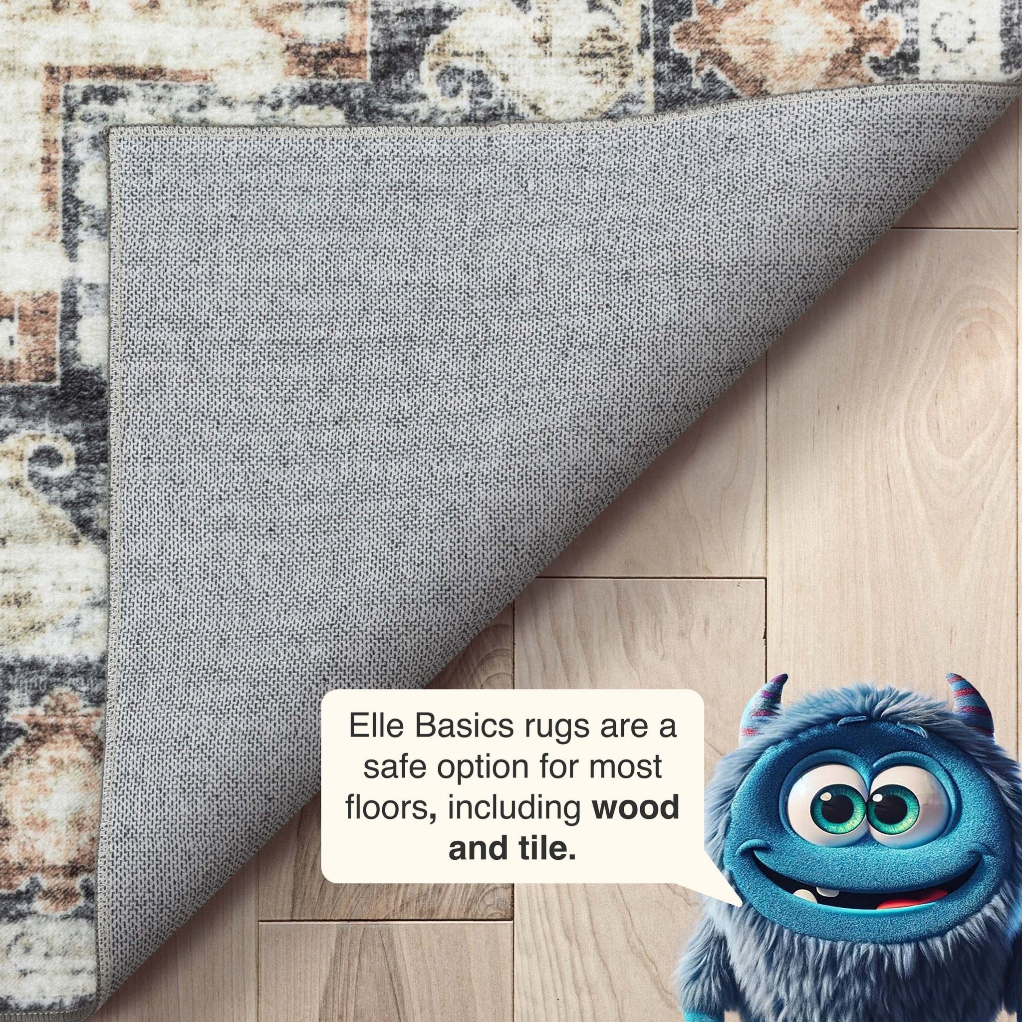 Elle Basics Rendezvous Vintage Medallion Easy-Clean Washable Non-Slip Rug by Well Woven、mySite、gigharbornorthrealestate