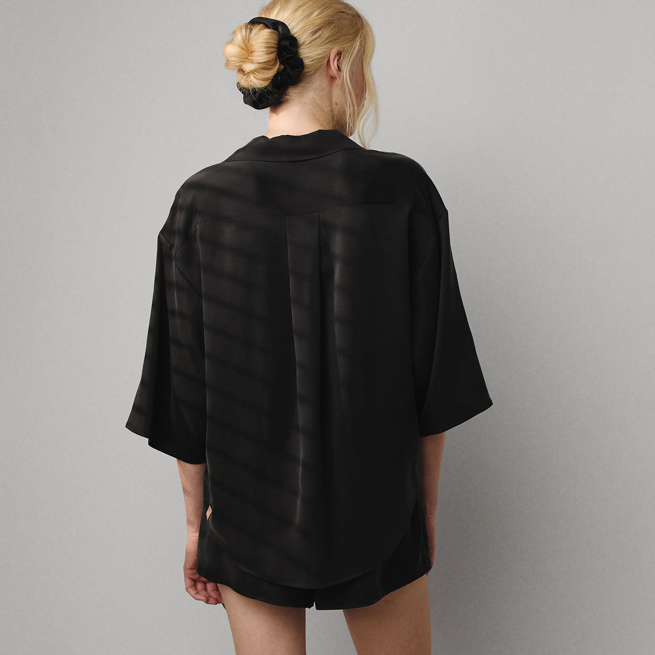 Washable Silk Relaxed Button Up Short Set、mySite、bengalsvssteelers