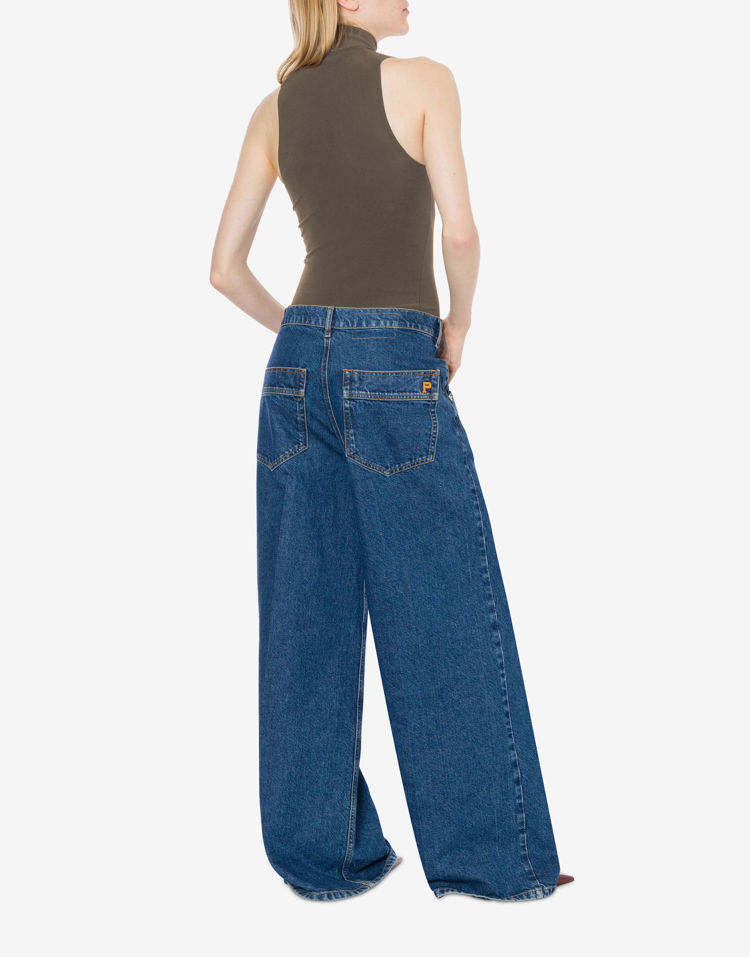 Top a collo alto in tessuto stretch、mySite、aoinhome