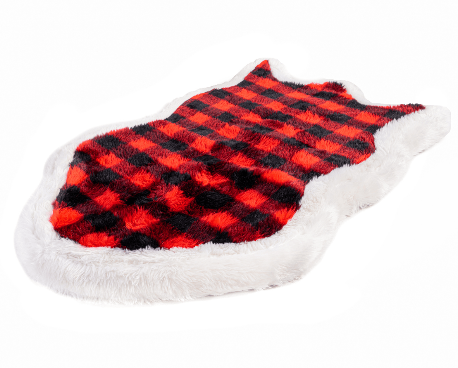 PupRug™ Faux Fur Orthopedic Dog Bed Cover - Curve Red & Black Plaid (Bed Not Included)、mySite、solidvoid