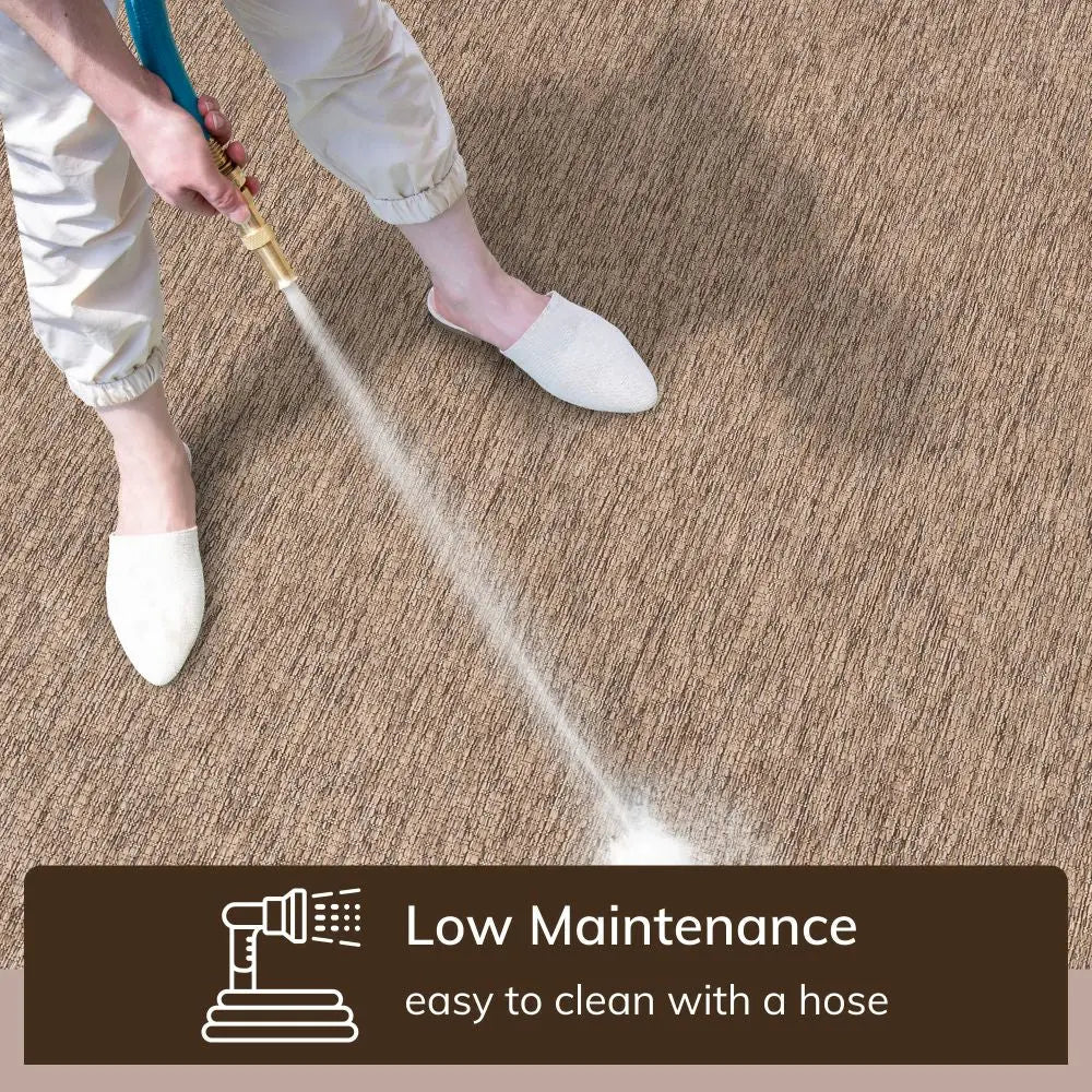 Leif Nordic Geometric Indoor Outdoor Taupe Flatweave 5'3 x 7'3 Rug、mySite、gigharbornorthrealestate