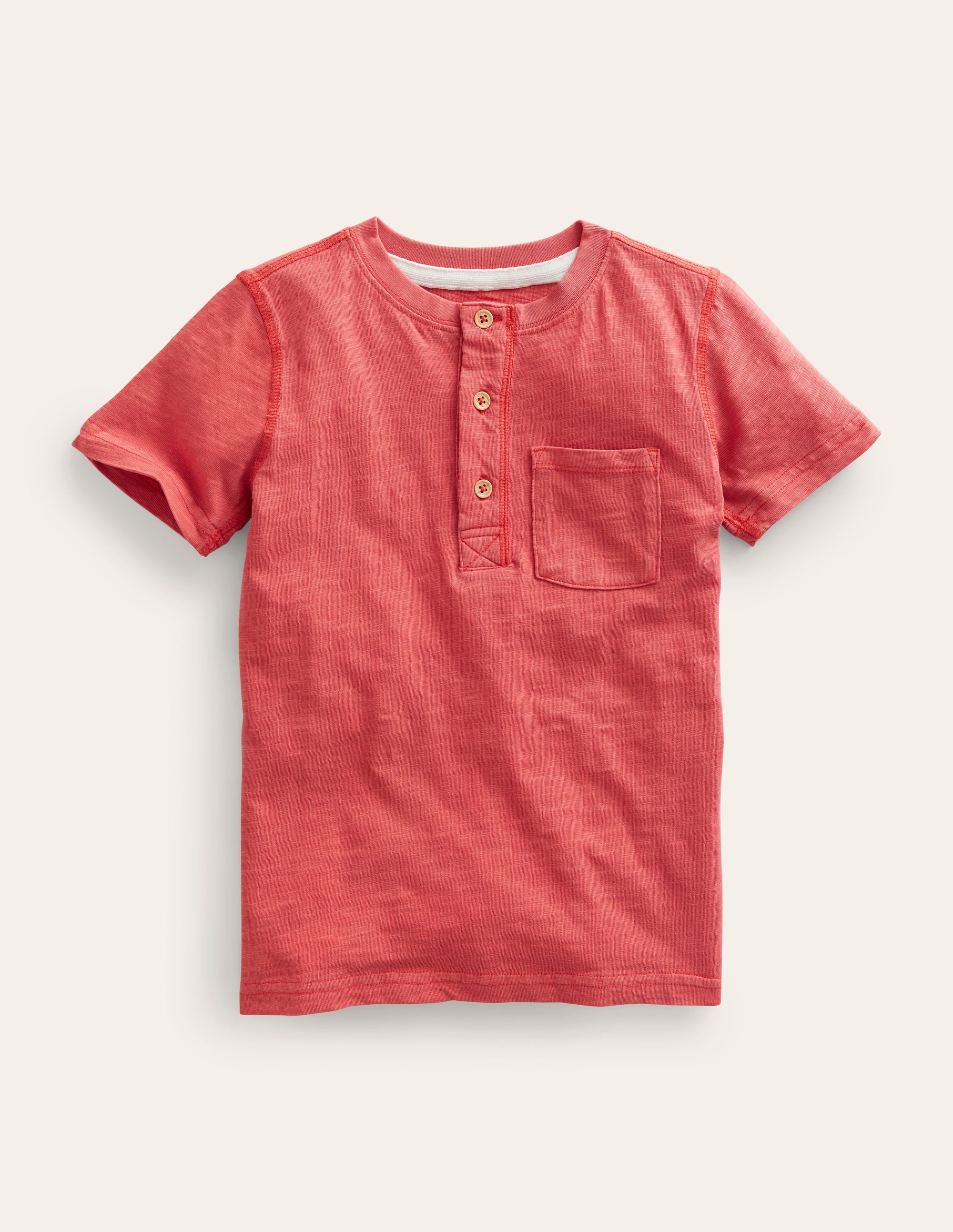  Washed Cotton Henley T-shirt-Peppadew Red、mySite、ashleygrahame