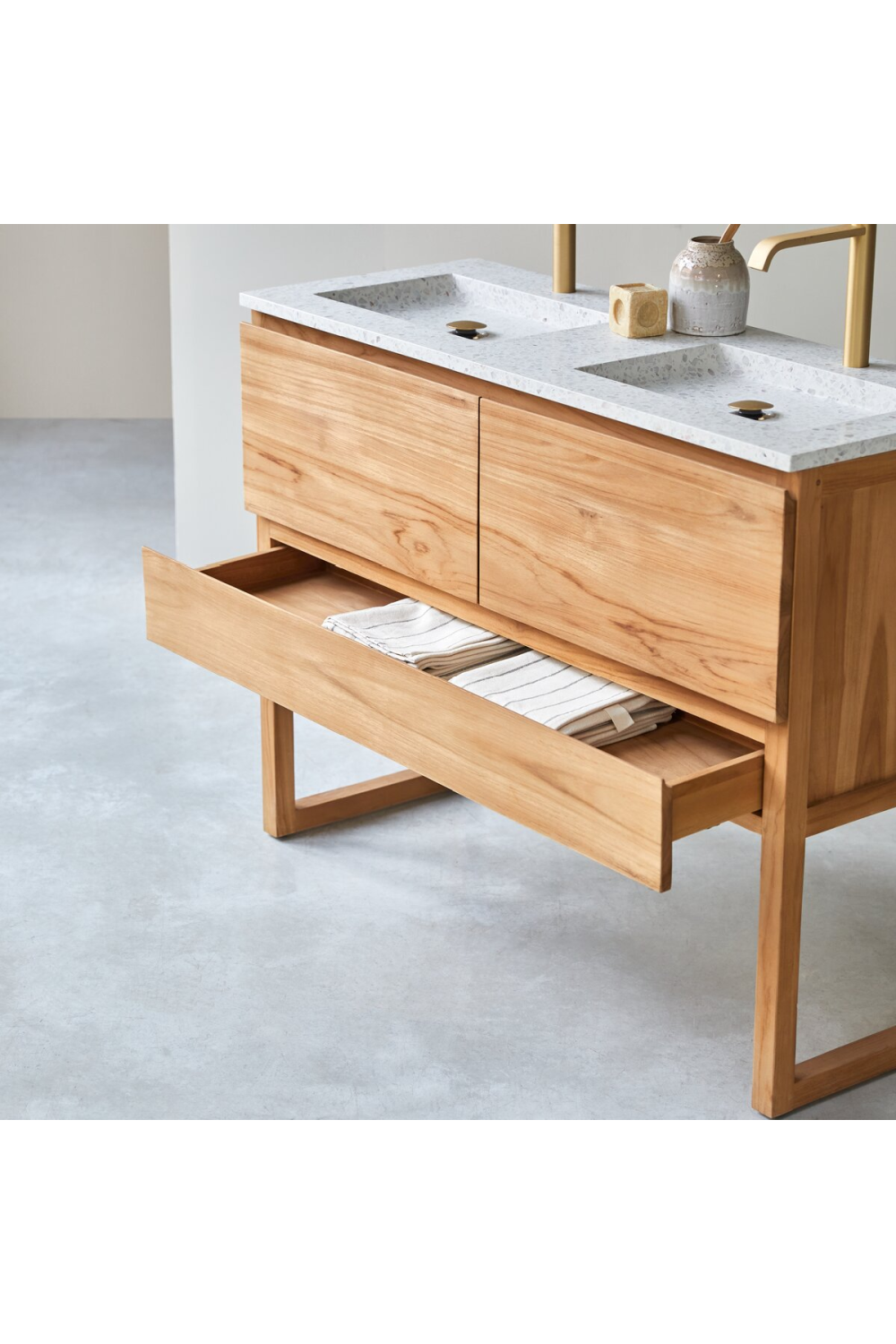 Teak And Terrazo Vanity Unit | Tikamoon Edgar、mySite、neckold