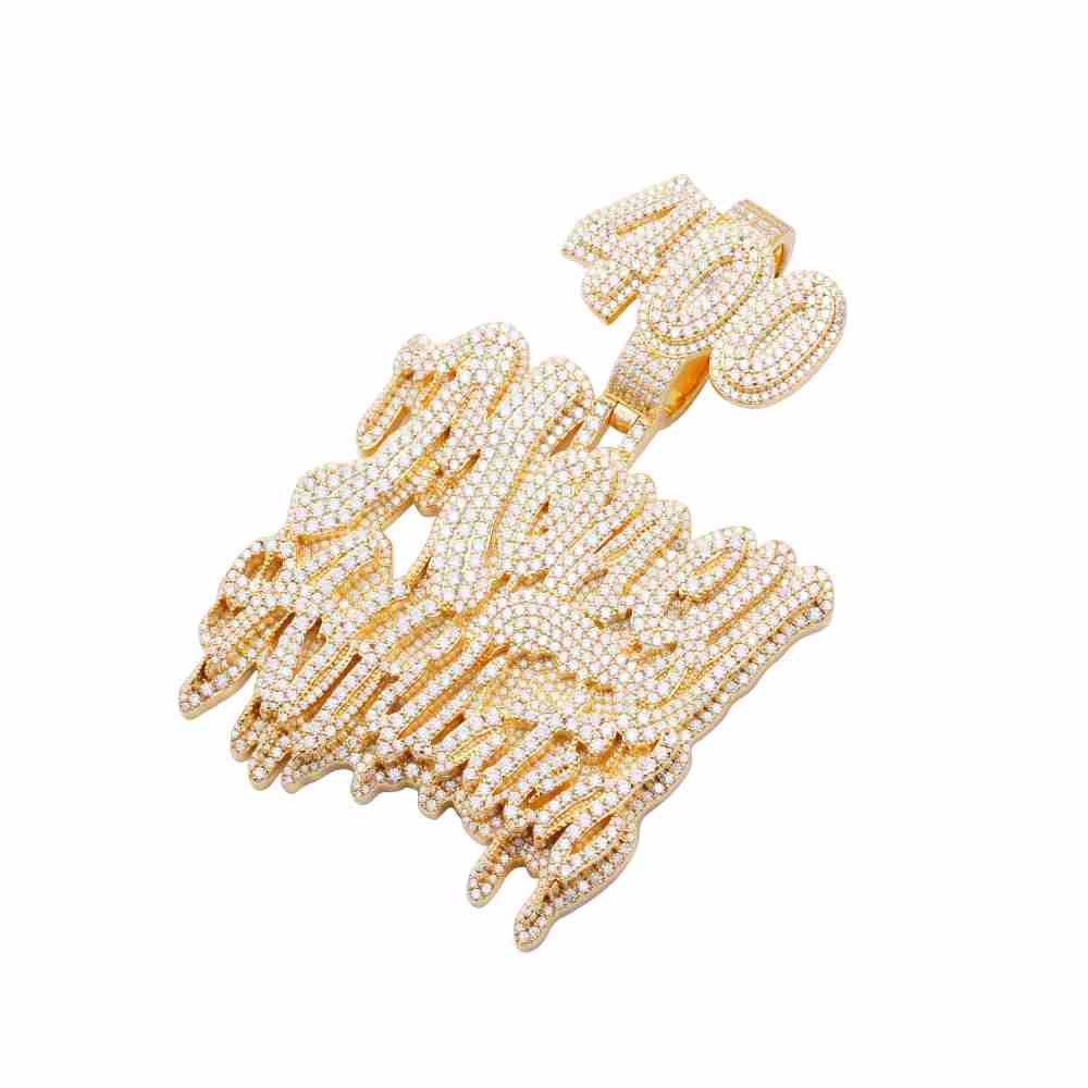 MONEY ATTITUDE Custom Moissanite Pendant 14K Yellow Gold、mySite、hinf8tx79