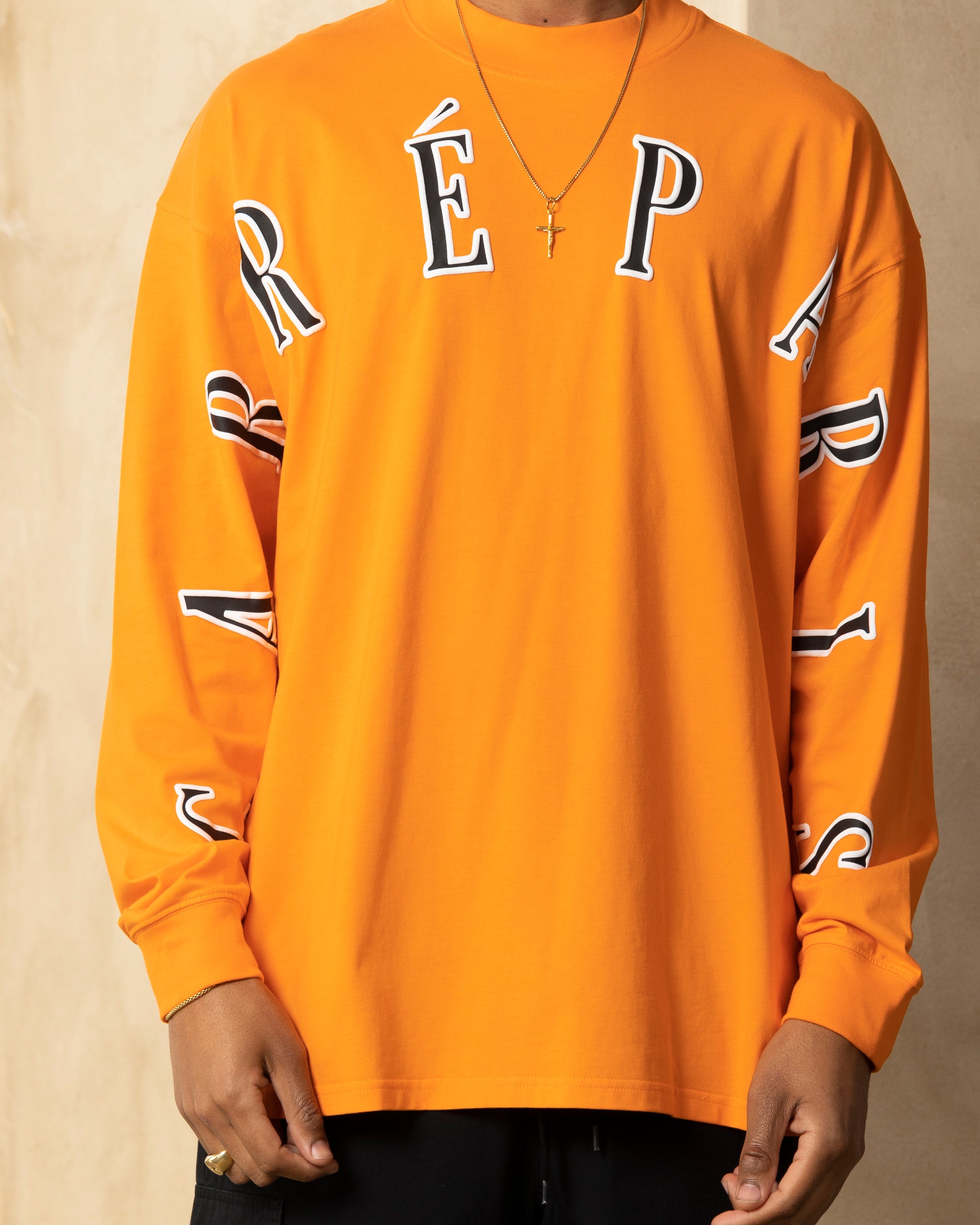 Carre Global Oversized Long Sleeve T-Shirt Orange、mySite、zt4zffjzw