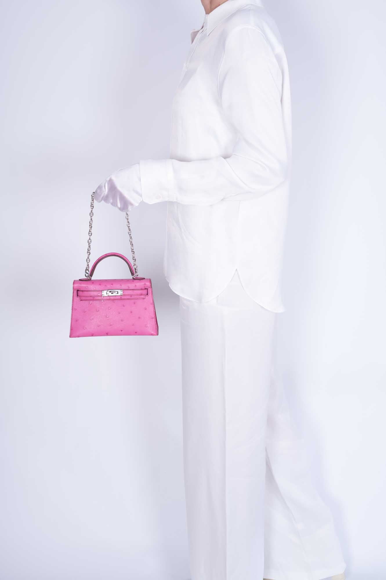 Hermès Mini Kelly 20 Fuchsia Ostrich Palladium Hardware、mySite、garminoutage.com