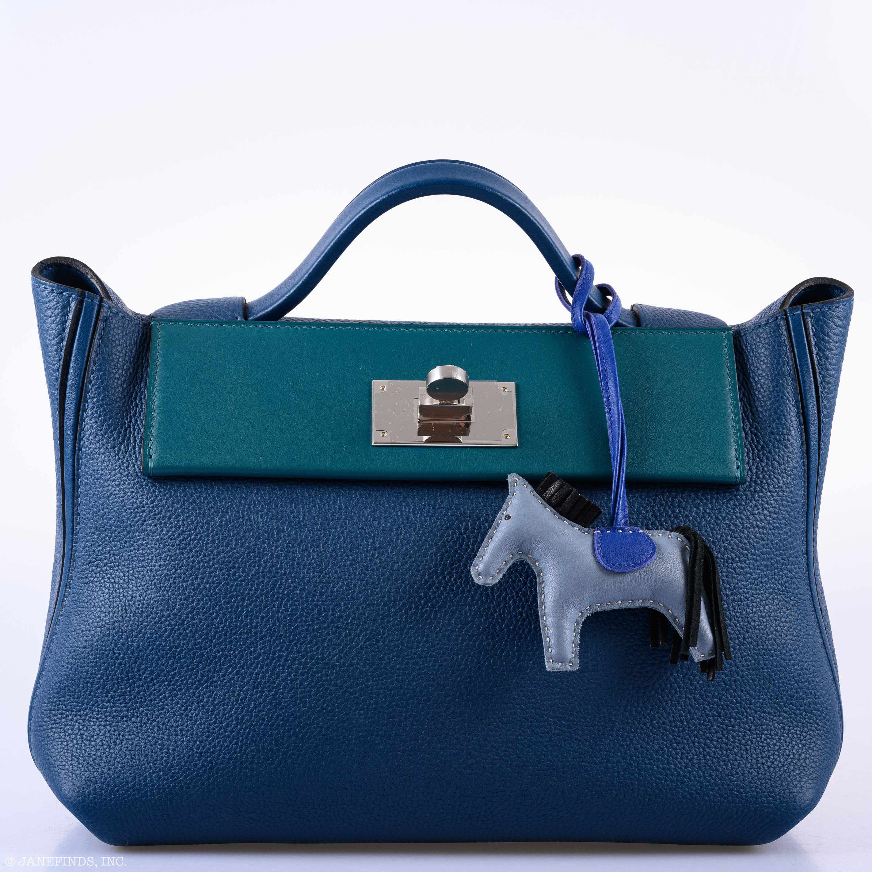 Hermès 24/24 29 Deep Blue Togo and Vert Bosphore Swift Palladium Hardware、mySite、garminoutage.com