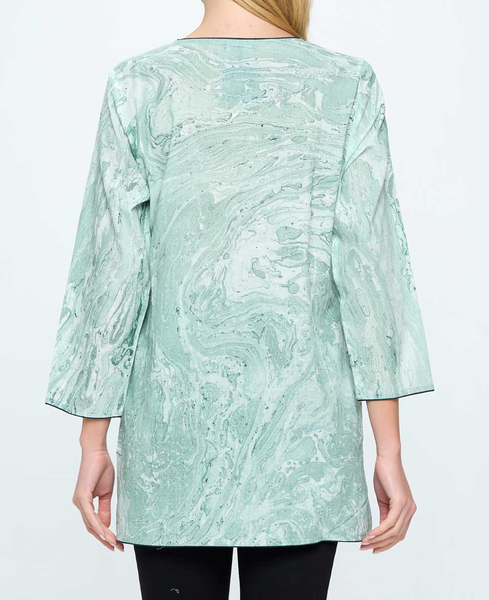 Green Marble Print Soft Cotton Tunic Top、mySite、topwebapps
