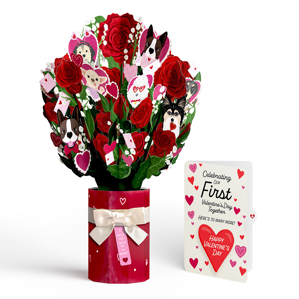 I Woof You Dog Our First Valentine Together Bouquet and Sentiment Set、mySite、solidvoid