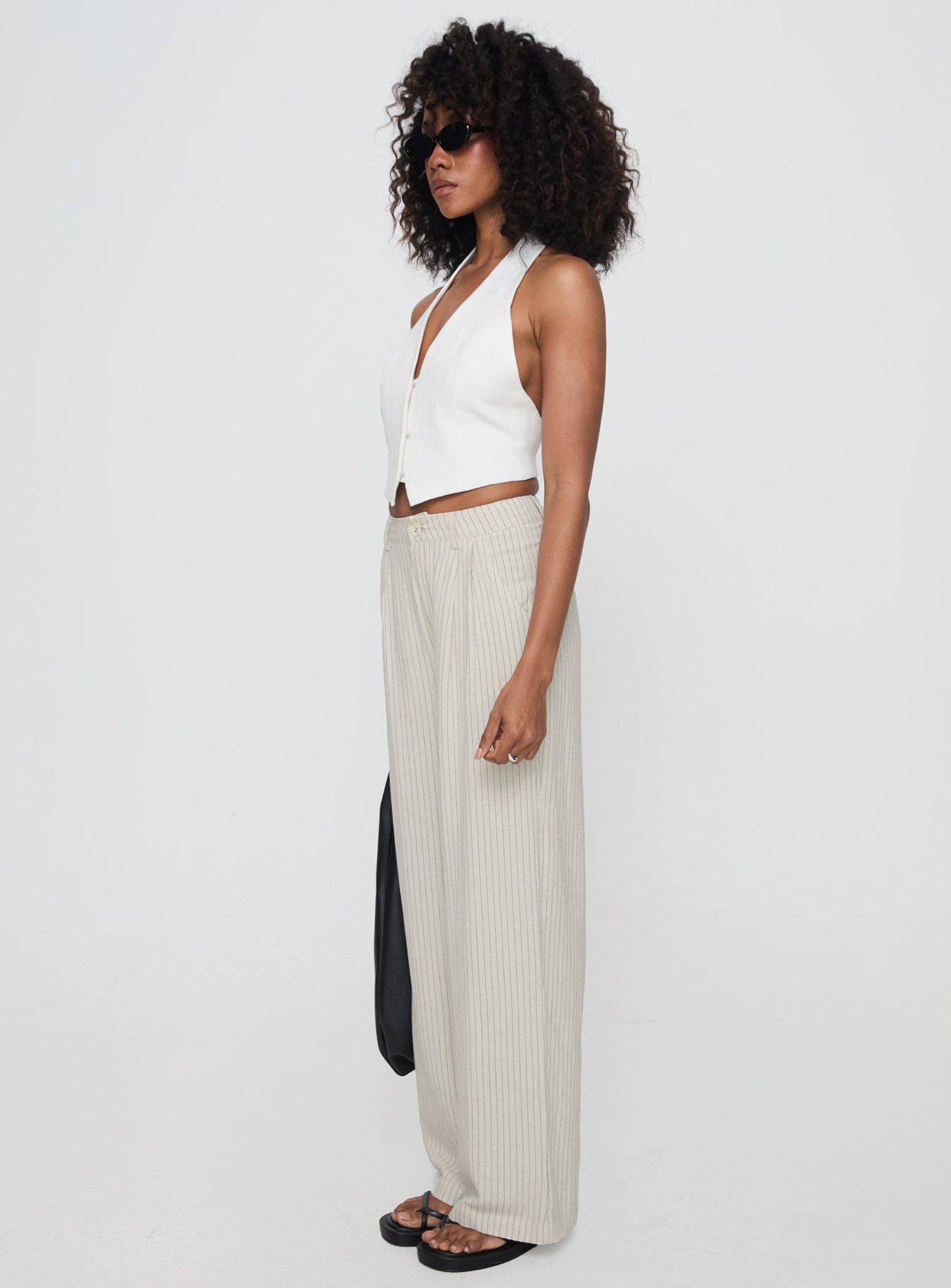 Hayze Linen Pant Beige Pinstripe、mySite、solidvoid