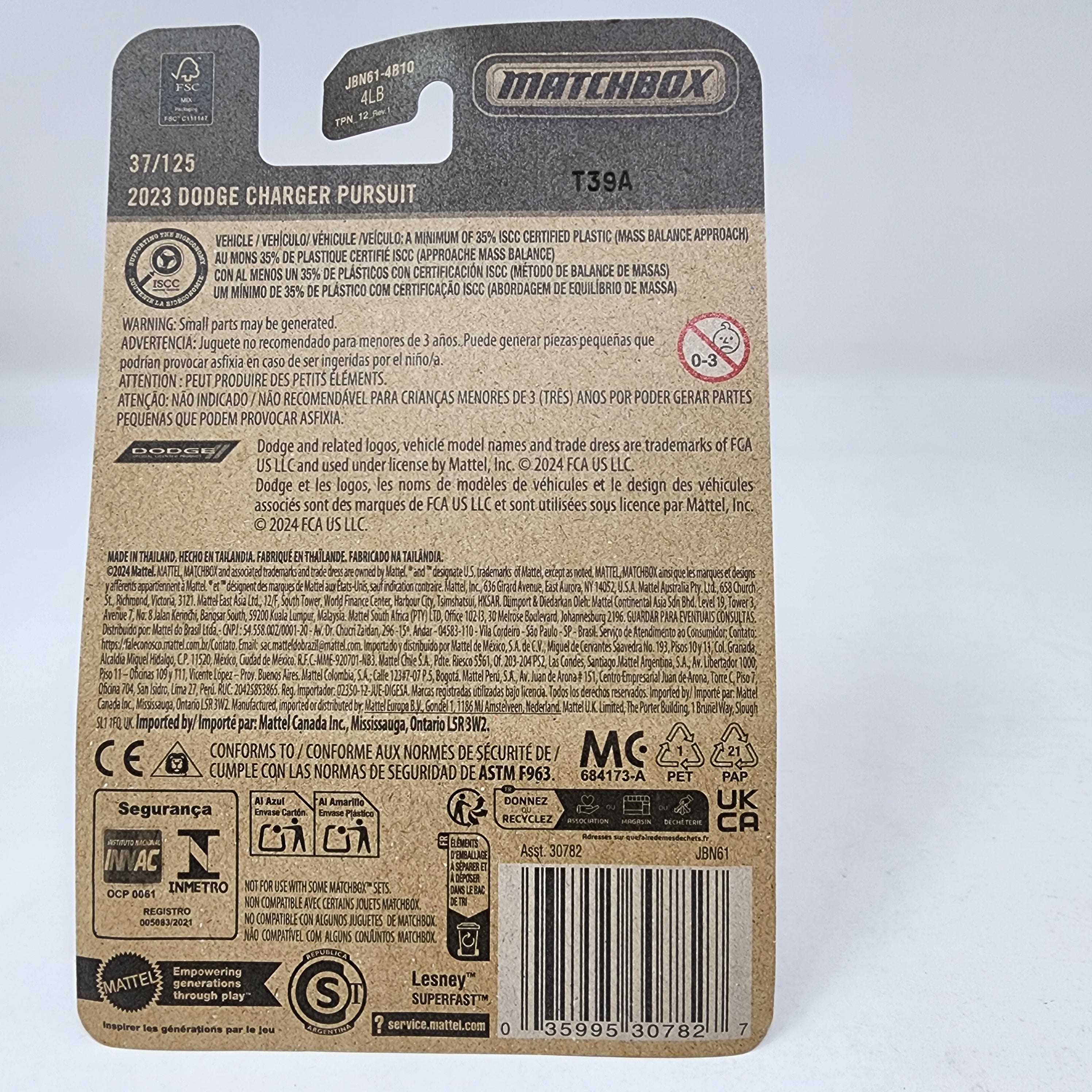 2023 Dodge Charger Pursuit #37 * Black * 2025 Matchbox Basic Case B、mySite、hgirdovlk