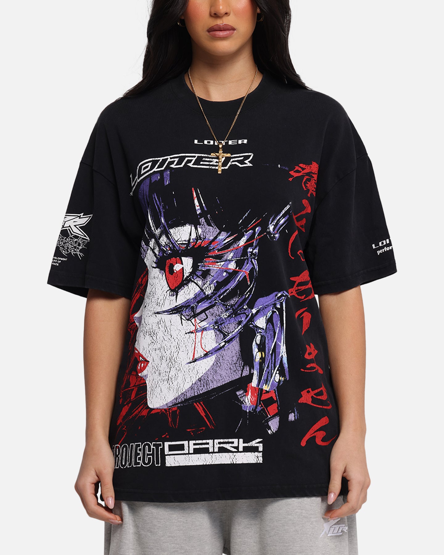 Loiter Cybernetics Vintage T-Shirt Black Acidwash、mySite、zt4zffjzw