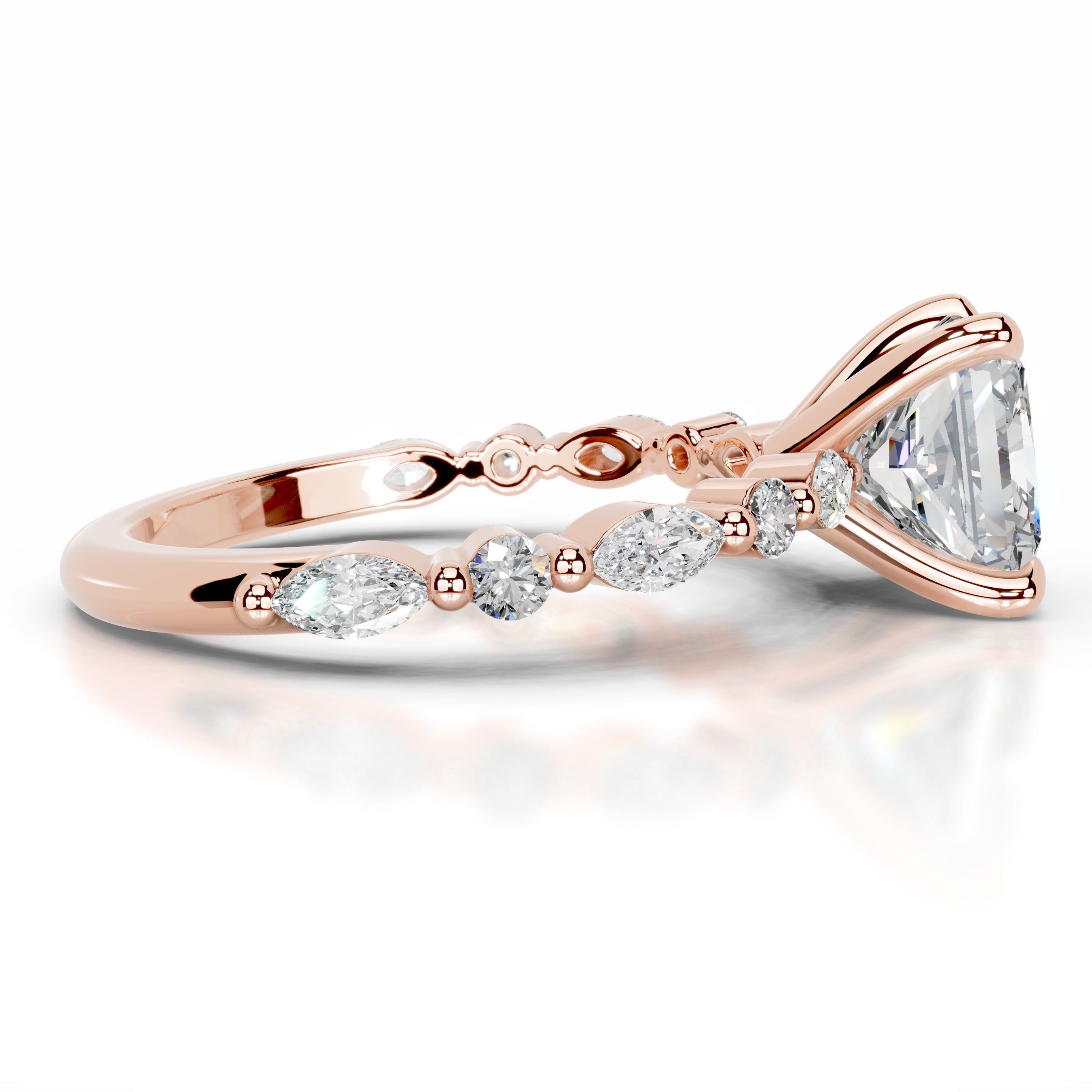 Lagertha Moissanite & Diamond Ring - 14K Rose Gold、mySite、hinf8tx79