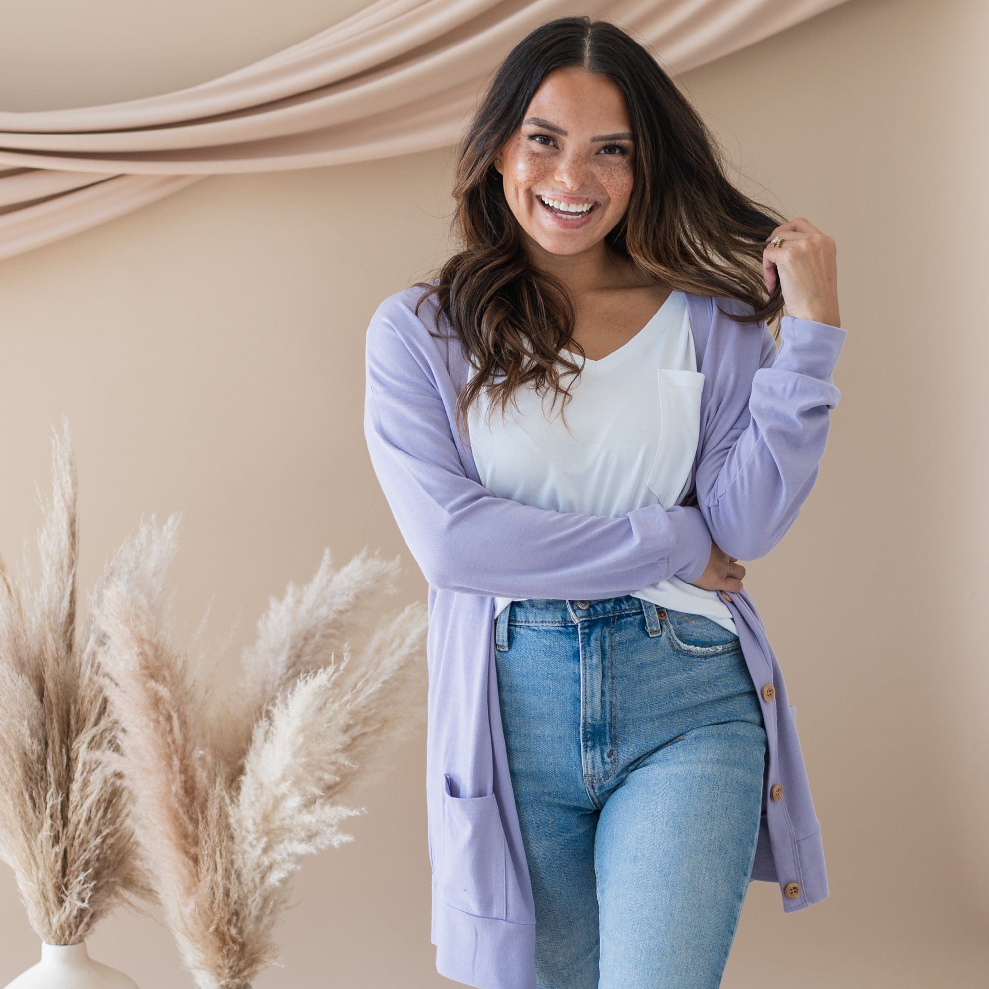  Bamboo Jersey Adult Cardigan in Taro、mySite、layawaytickets