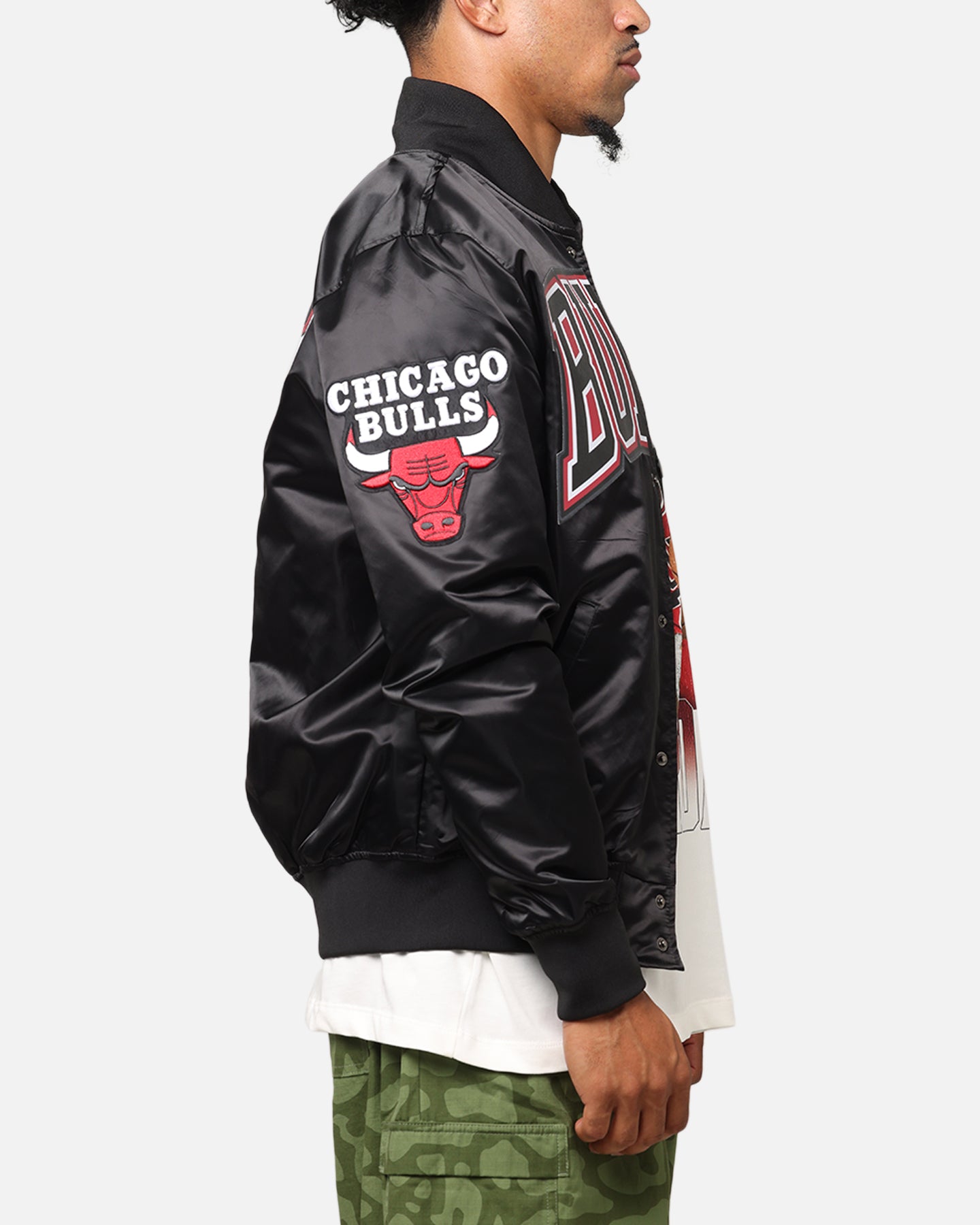 Pro Standard Chicago Bulls Big Logo Satin Jacket Black、mySite、zt4zffjzw