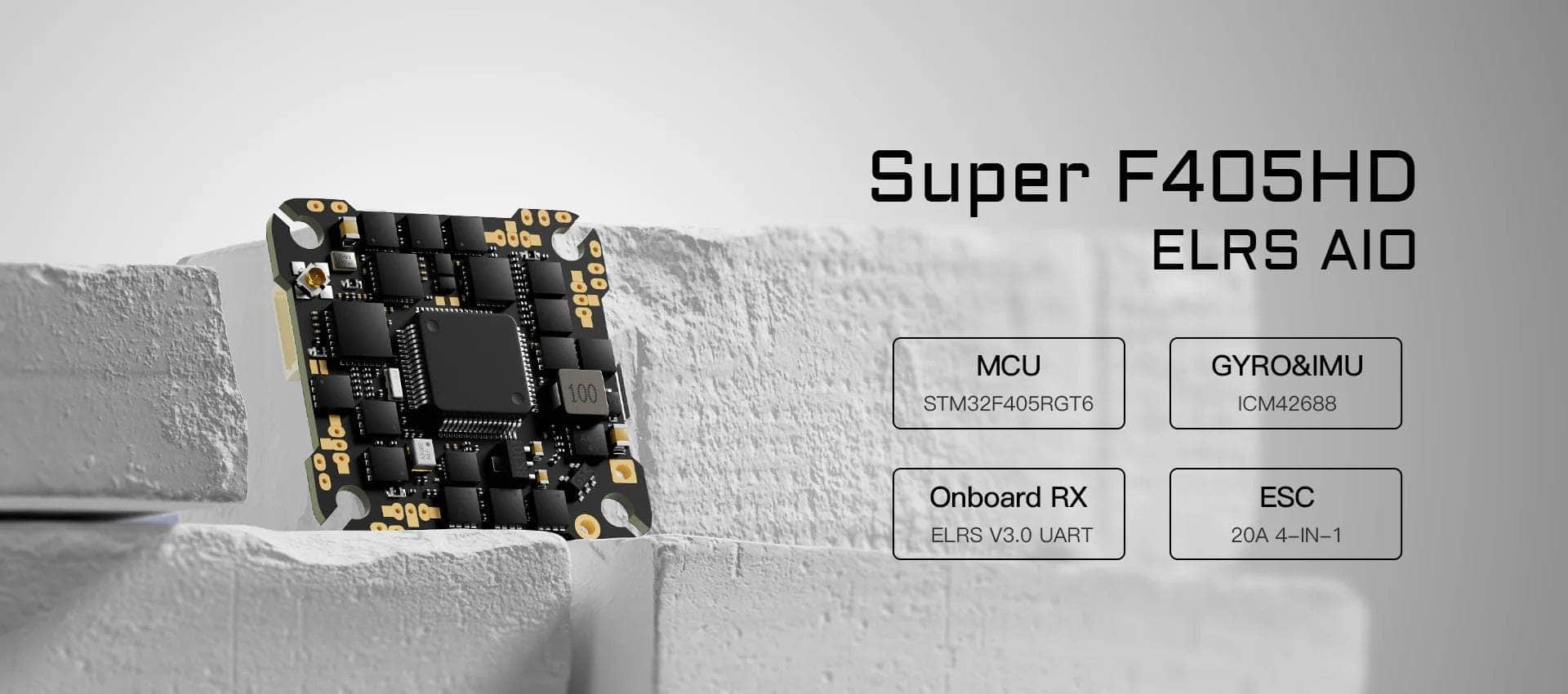 Caddx Gofilm 20 F4 AIO Whoop/Toothpick Flight Controller (w/ 20A 8Bit 4in1 ESC & ELRS 2.4GHz)
