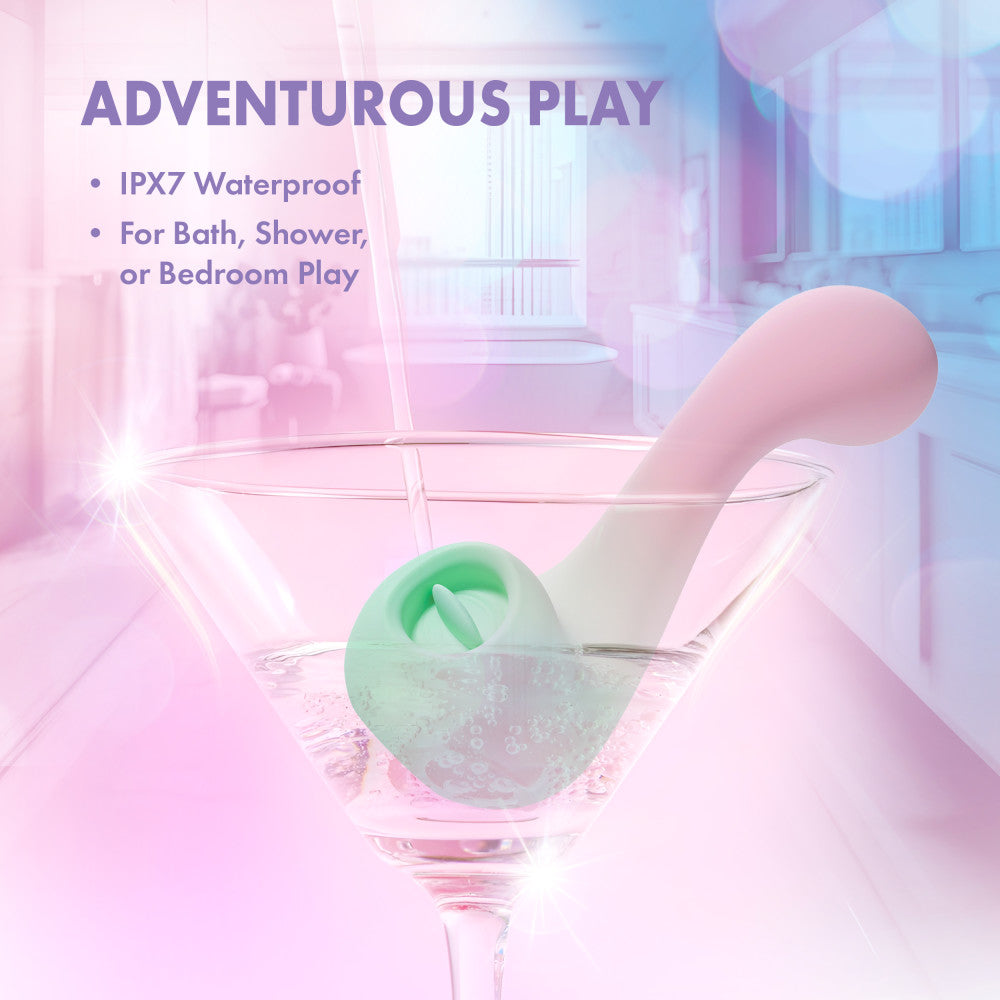 Play With Me | Melody Silicone Dual Vibrator With G-Spot Precision & Tongue-Fluttering Clitoral Stimulation - Pink、mySite、bottomscart