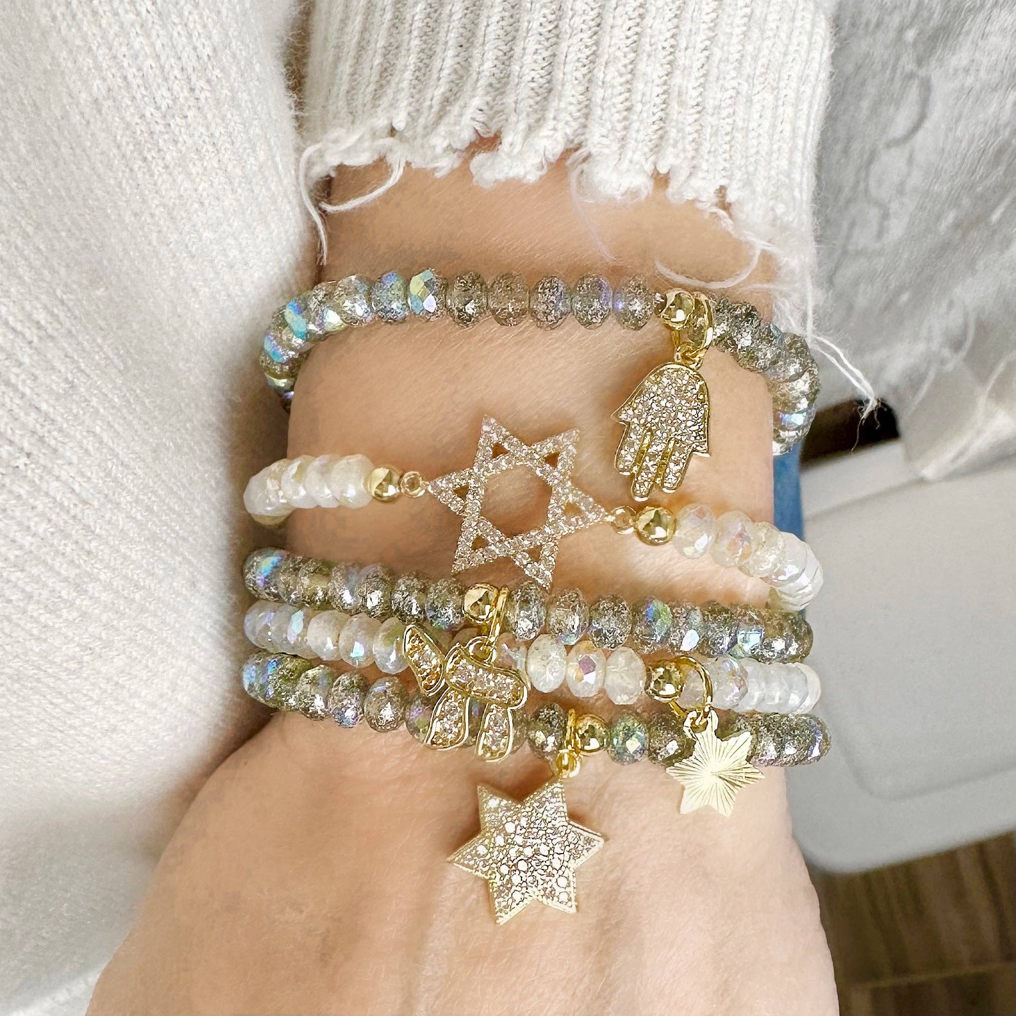Harper Chai, Hamsa and Star of David Stack Bracelets - Ultimate Grey、mySite、topwebapps