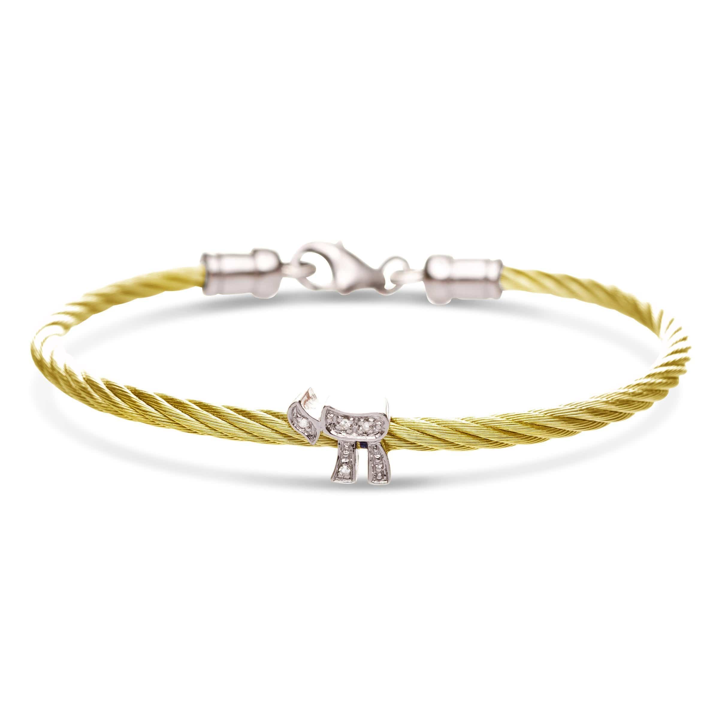 Chai Diamond Stacking Cable Bracelets - Rose Gold, Gold, Silver or Black、mySite、topwebapps
