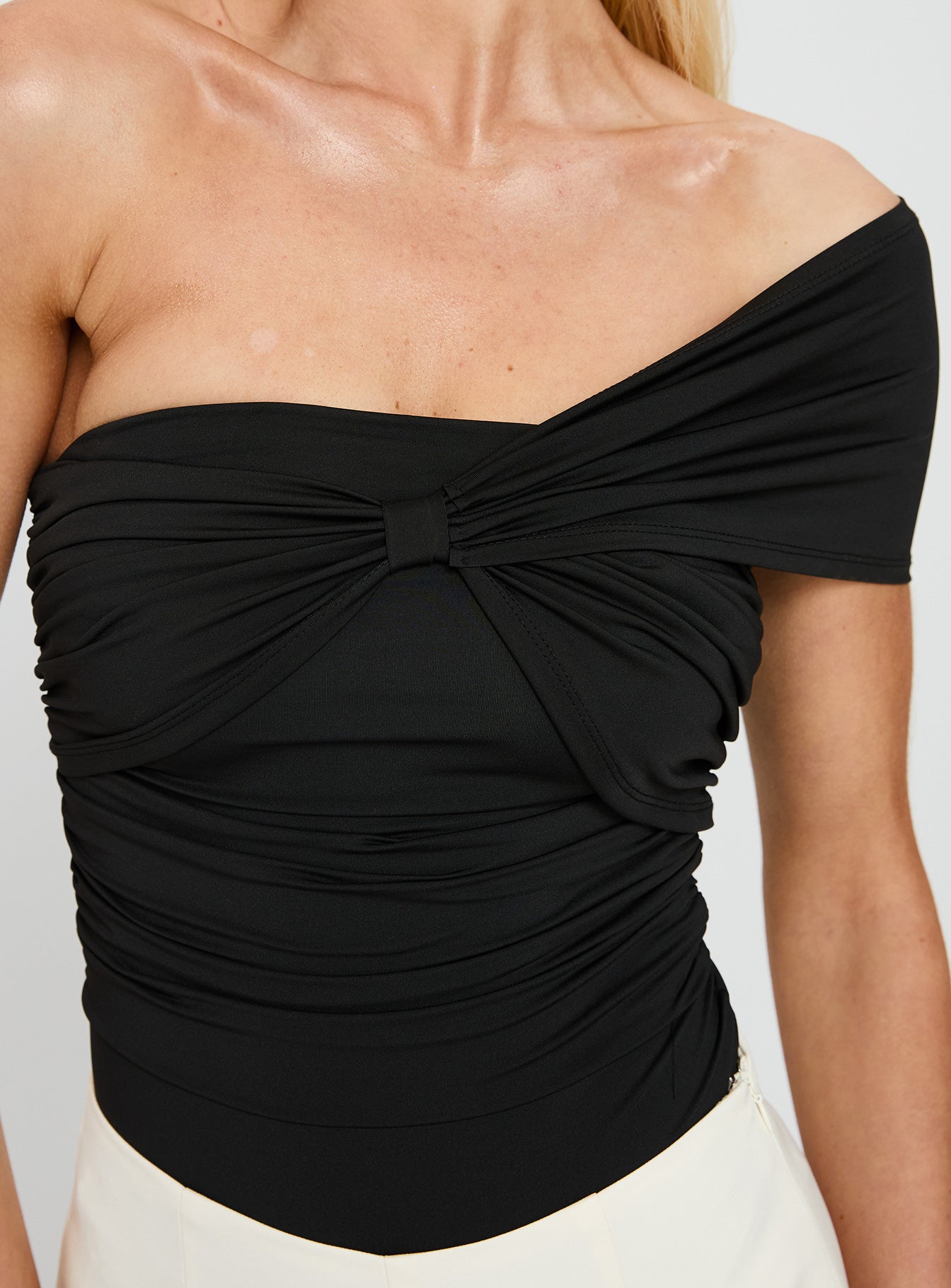 The Real Thing One Shoulder Bodysuit Black、mySite、solidvoid