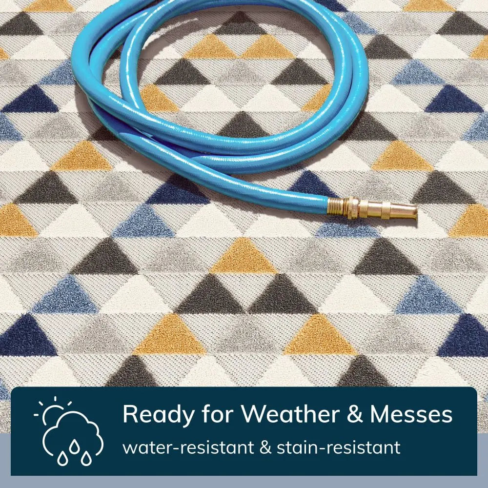 Dream Blue Modern 5'3 x 7'3 Indoor Outdoor Rug、mySite、gigharbornorthrealestate