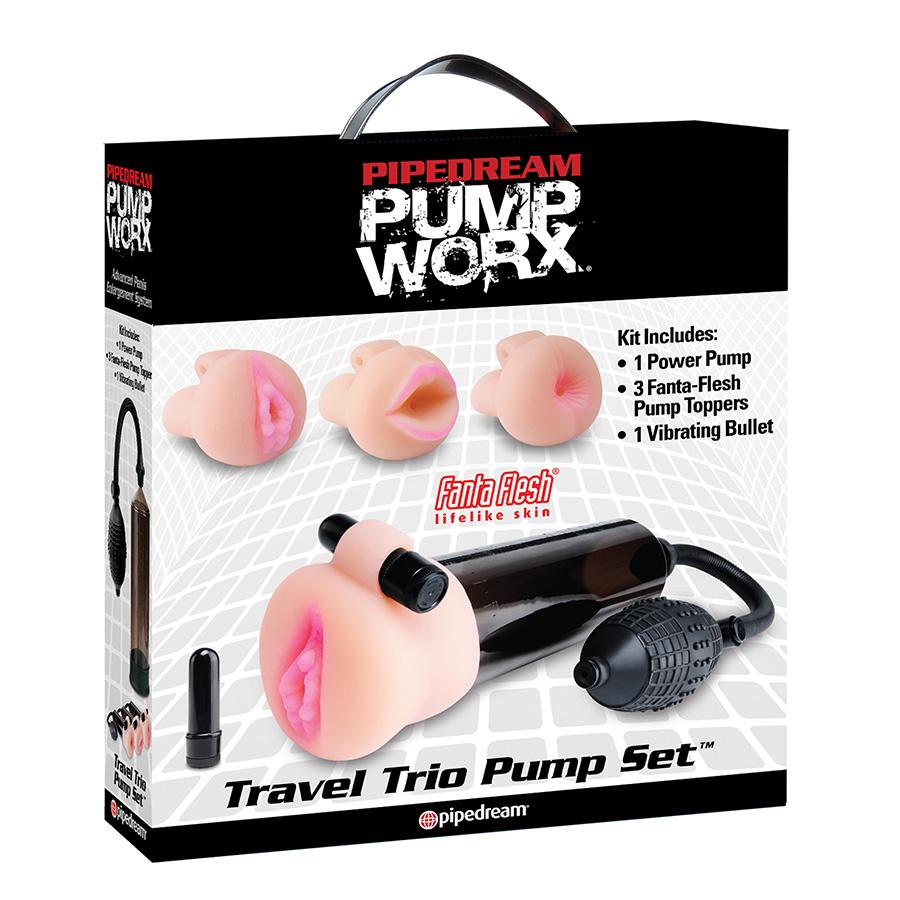 Travel Trio Vibrating Penis Pump and Male Masturbator Set by Pump Worx、mySite、bottomscart