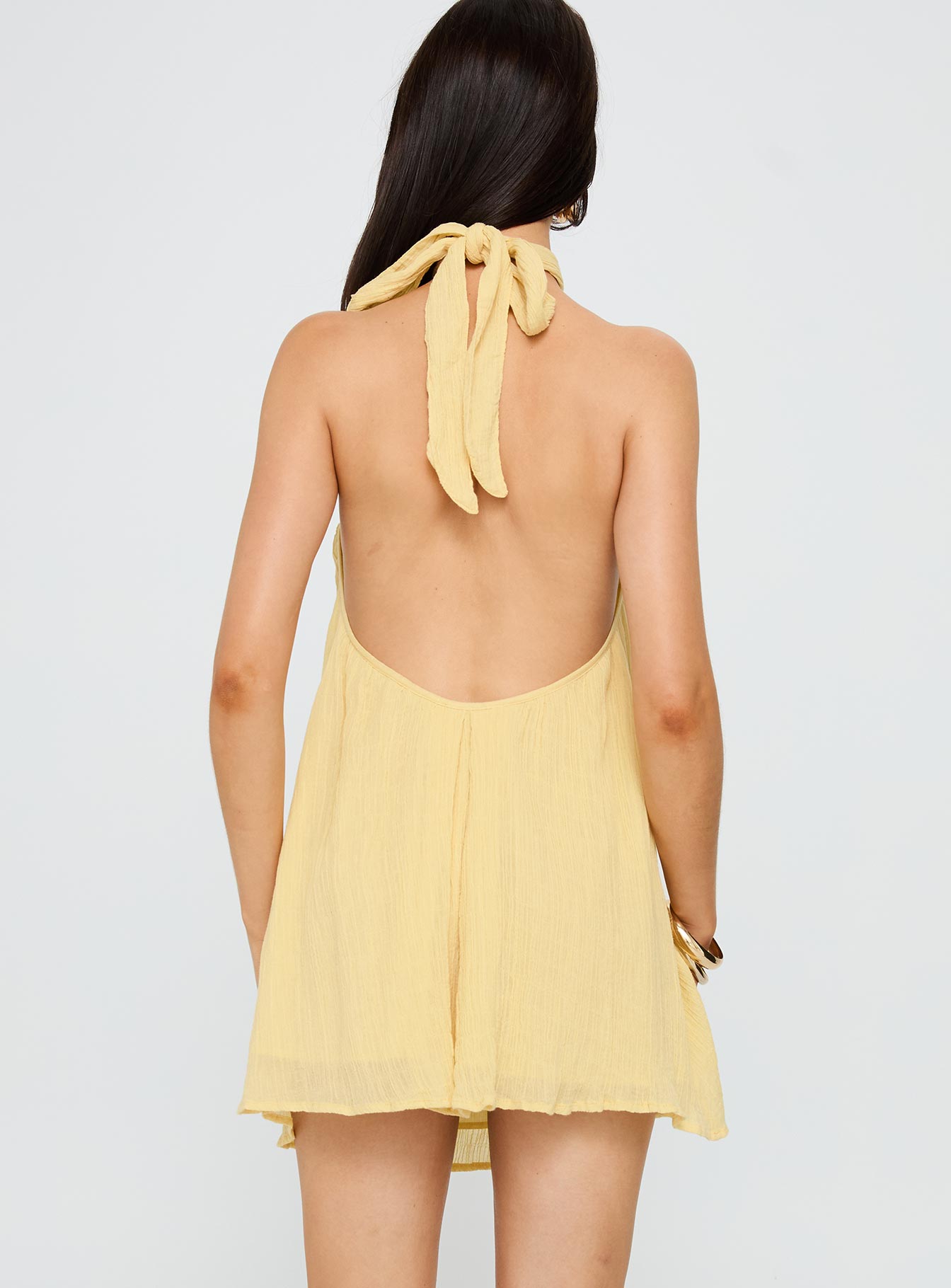 Kaiko Halter Mini Dress Yellow、mySite、solidvoid