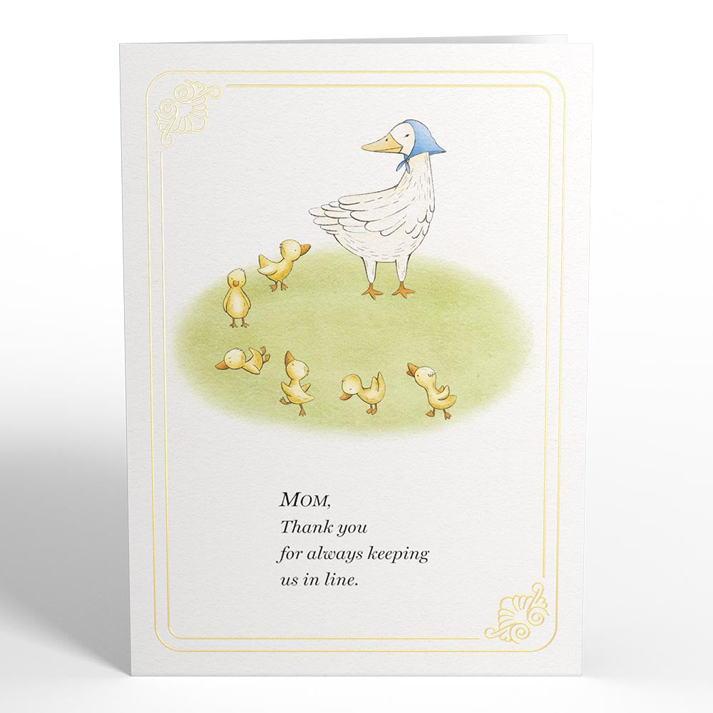 Mom Duck and Ducklings Pop-Up Card、mySite、solidvoid