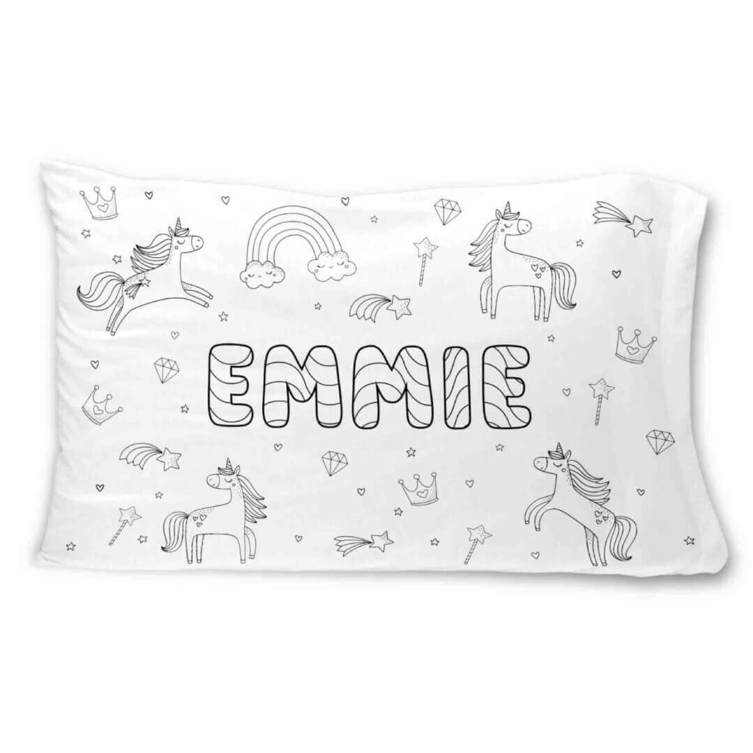  Colorable Personalized Pillowcase | Enchanted Unicorns、mySite、layawaytickets