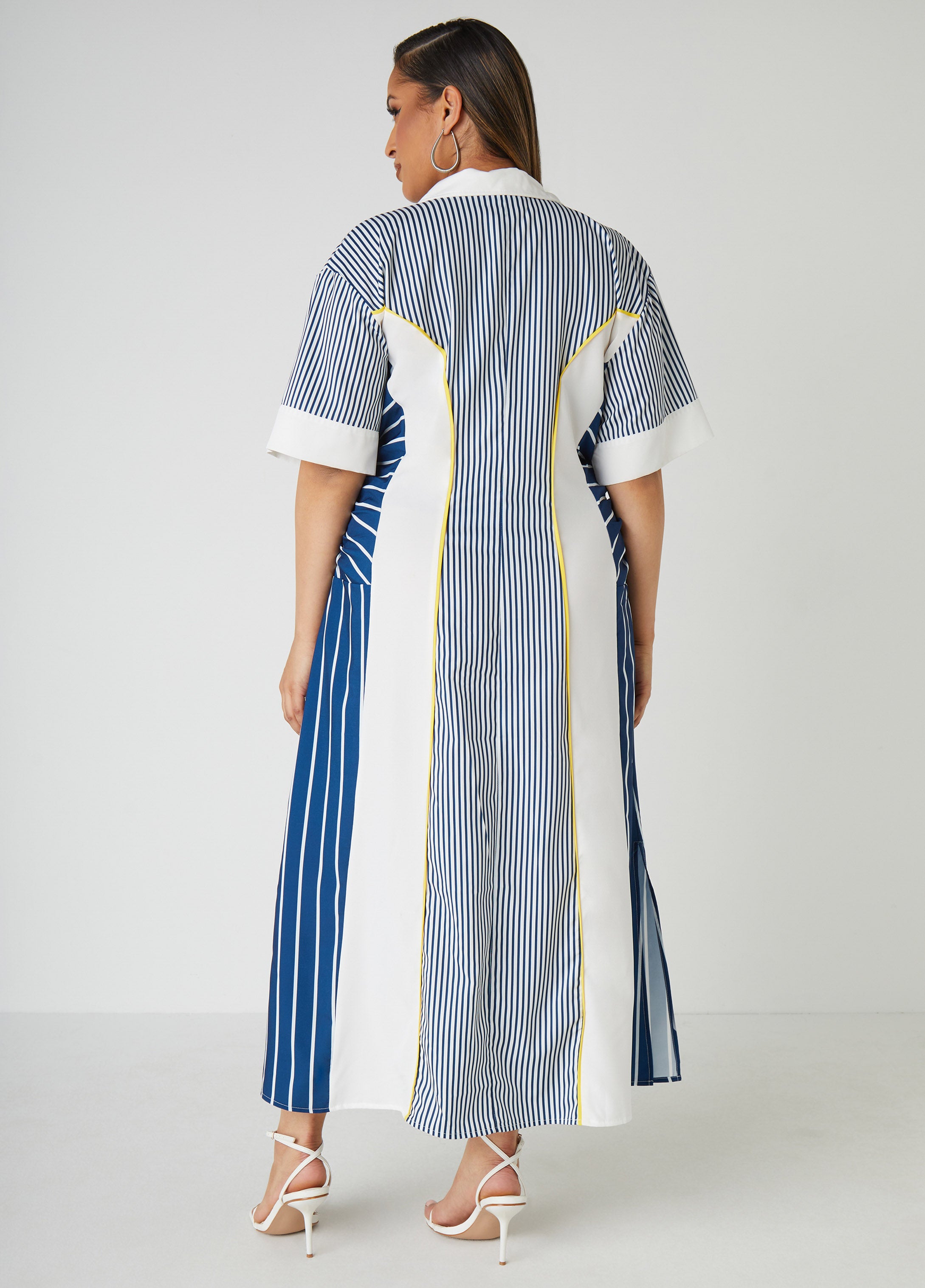 Ruched Striped Maxi Shirtdress、mySite、bengalsvssteelers