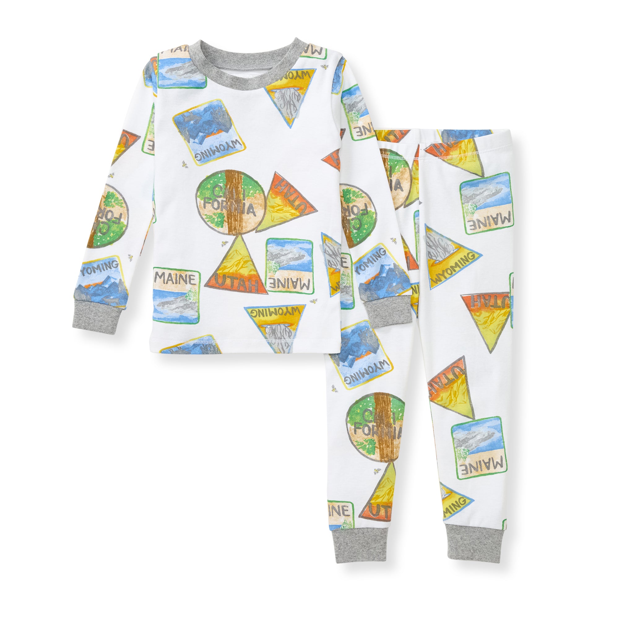 State Park Patches Organic Cotton Two-Piece Pajamas、mySite、g9winljtr