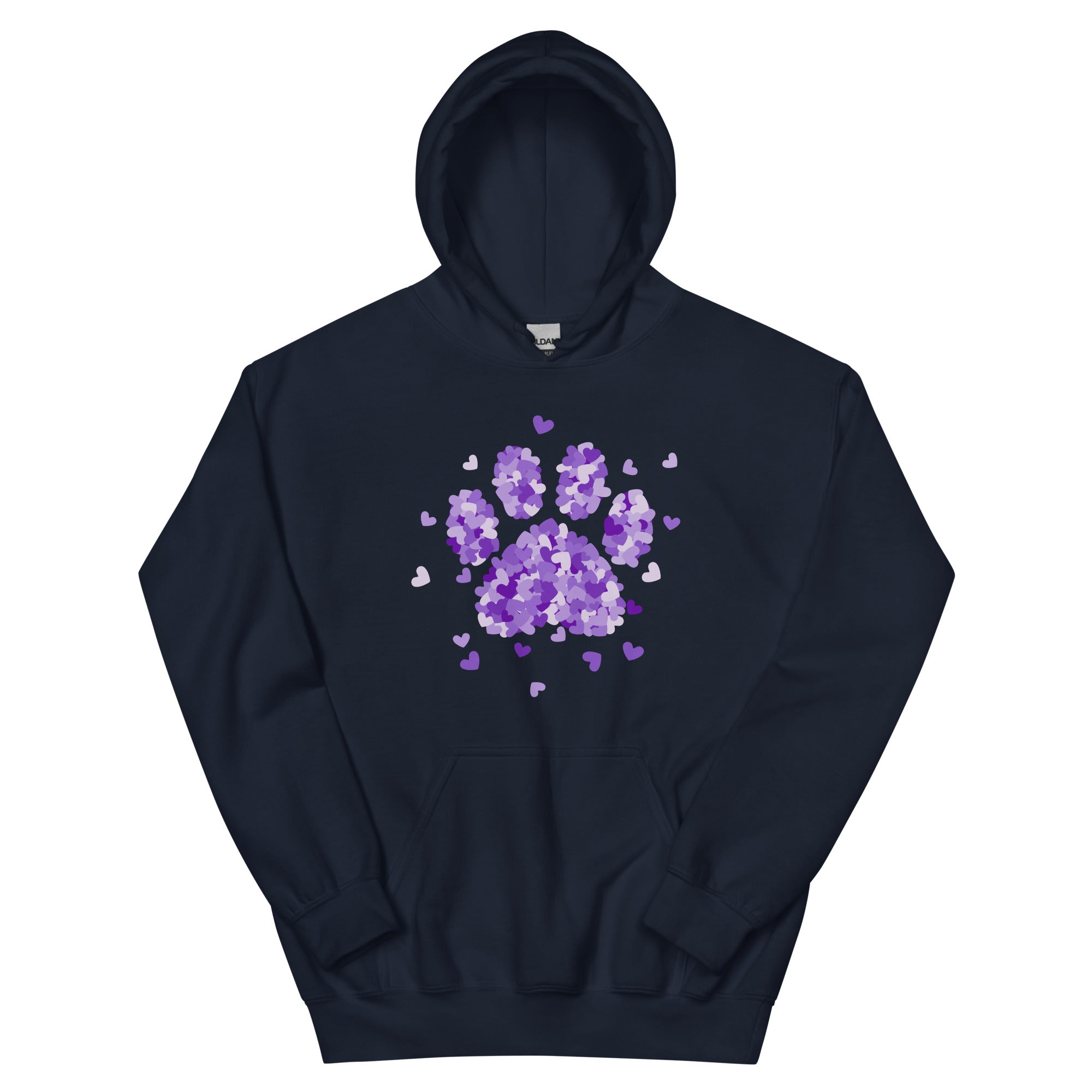Purple Paw Print of Hearts Hoodie、mySite、camillekostekn